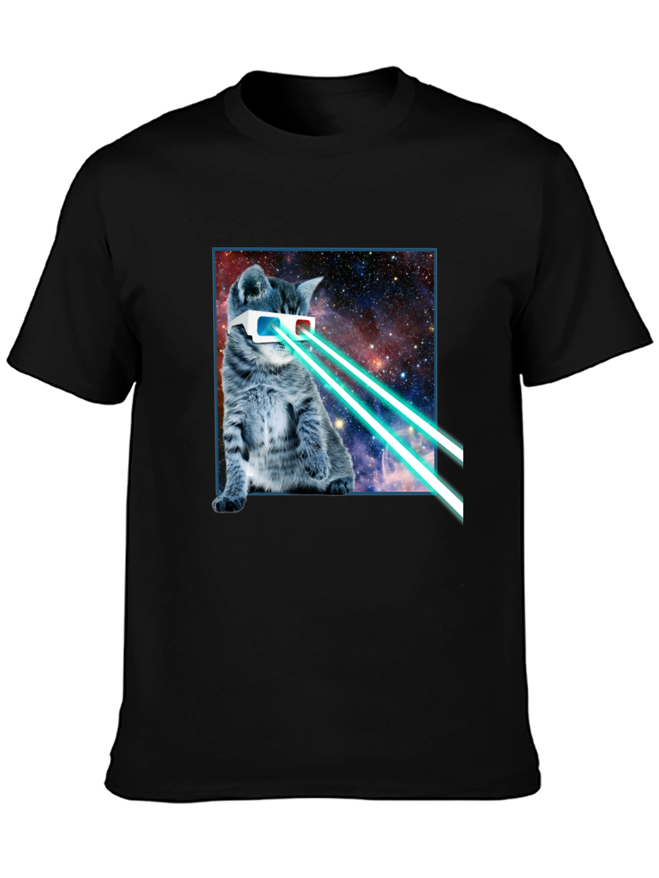Laser Cat T-Shirt - Galaxy Kitten