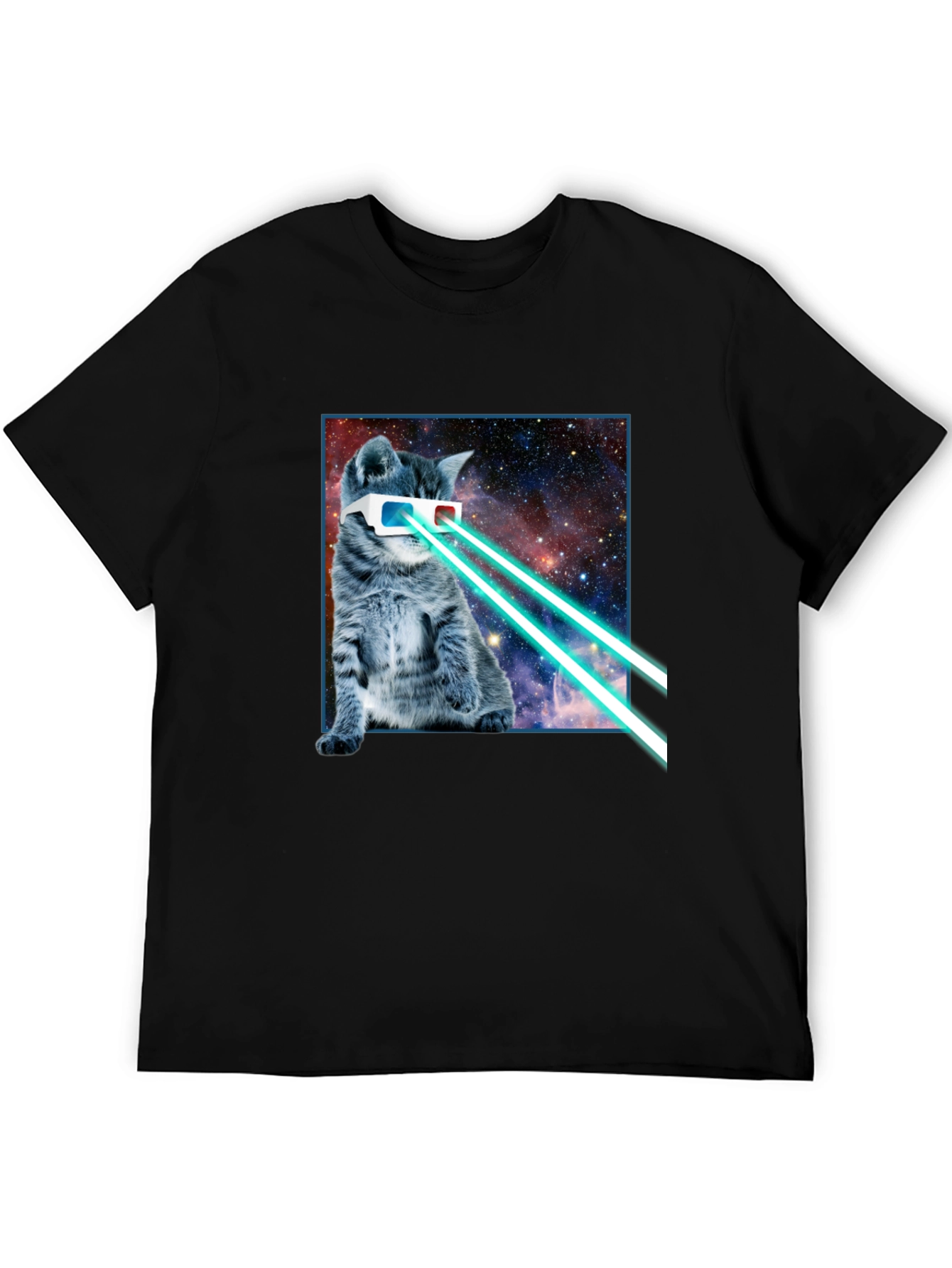 Laser Cat T-Shirt - Galaxy Kitten