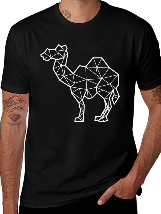 Geometric Camel Graphic Tee - Modern Desert Style