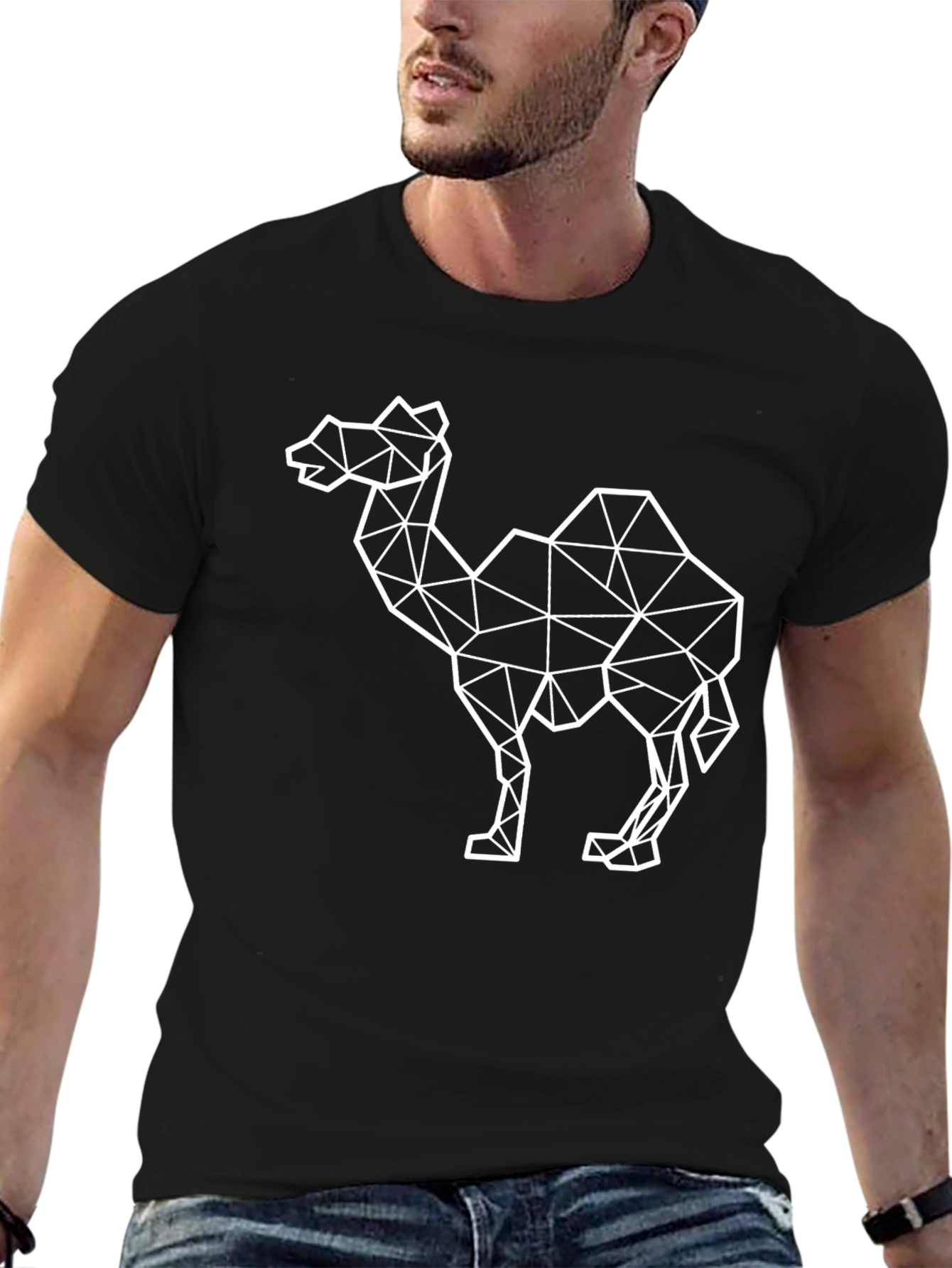 Geometric Camel Graphic Tee - Modern Desert Style