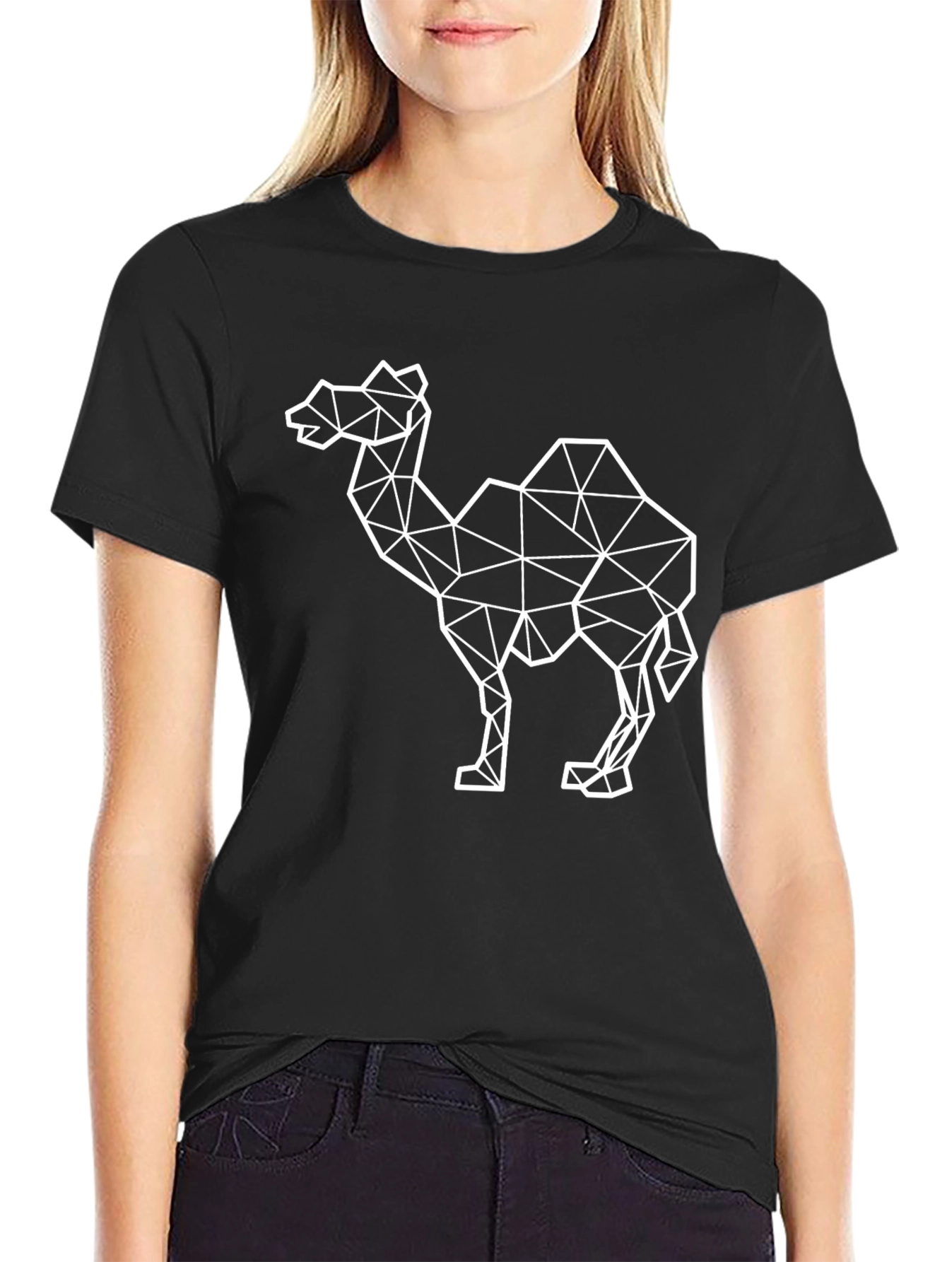 Geometric Camel Graphic Tee - Modern Desert Style