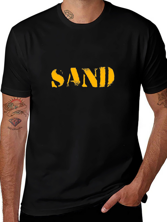 SAND Graphic Tee - Military Style - Black Cotton