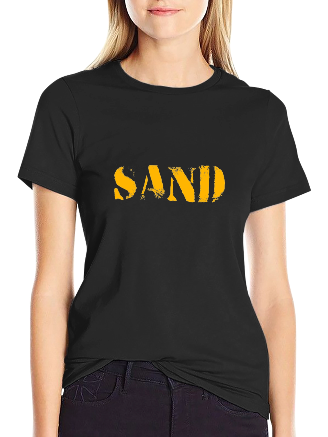 SAND Graphic Tee - Military Style - Black Cotton