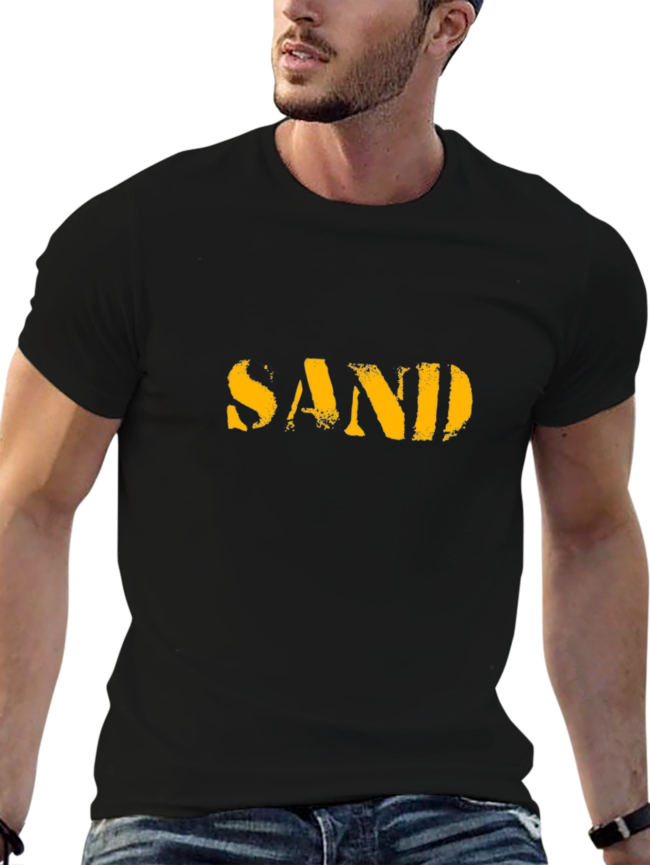 SAND Graphic Tee - Military Style - Black Cotton