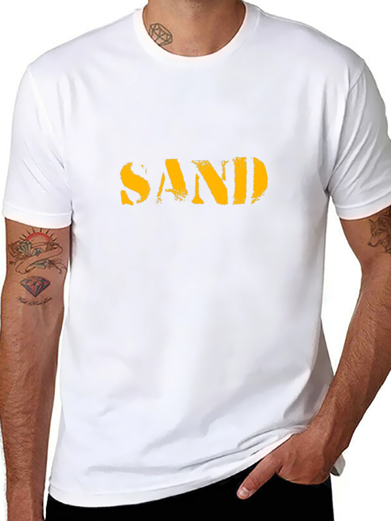 SAND Graphic Tee - Military Style - Black Cotton
