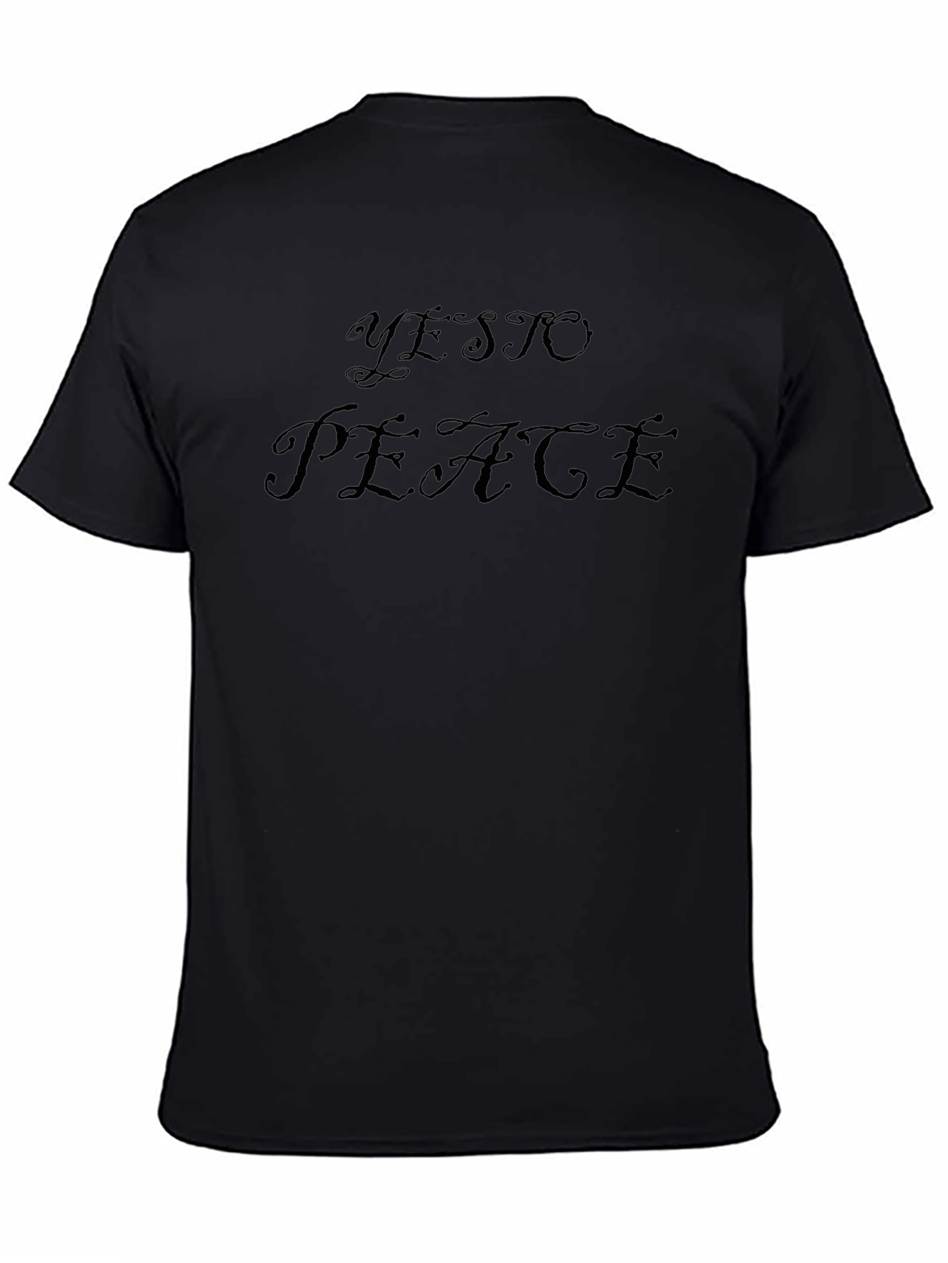 Yes to Peace Black T-Shirt - Stylish Slogan Tee