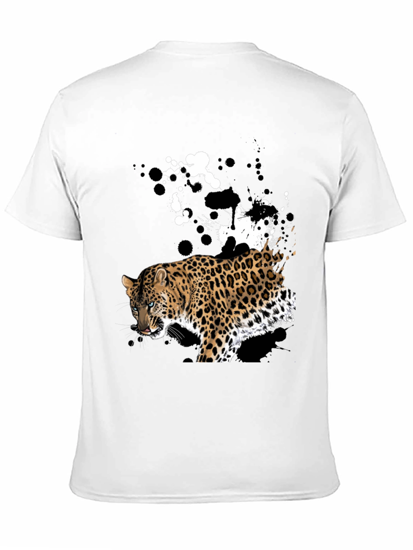 Leopard Splash Graphic T-Shirt - Black