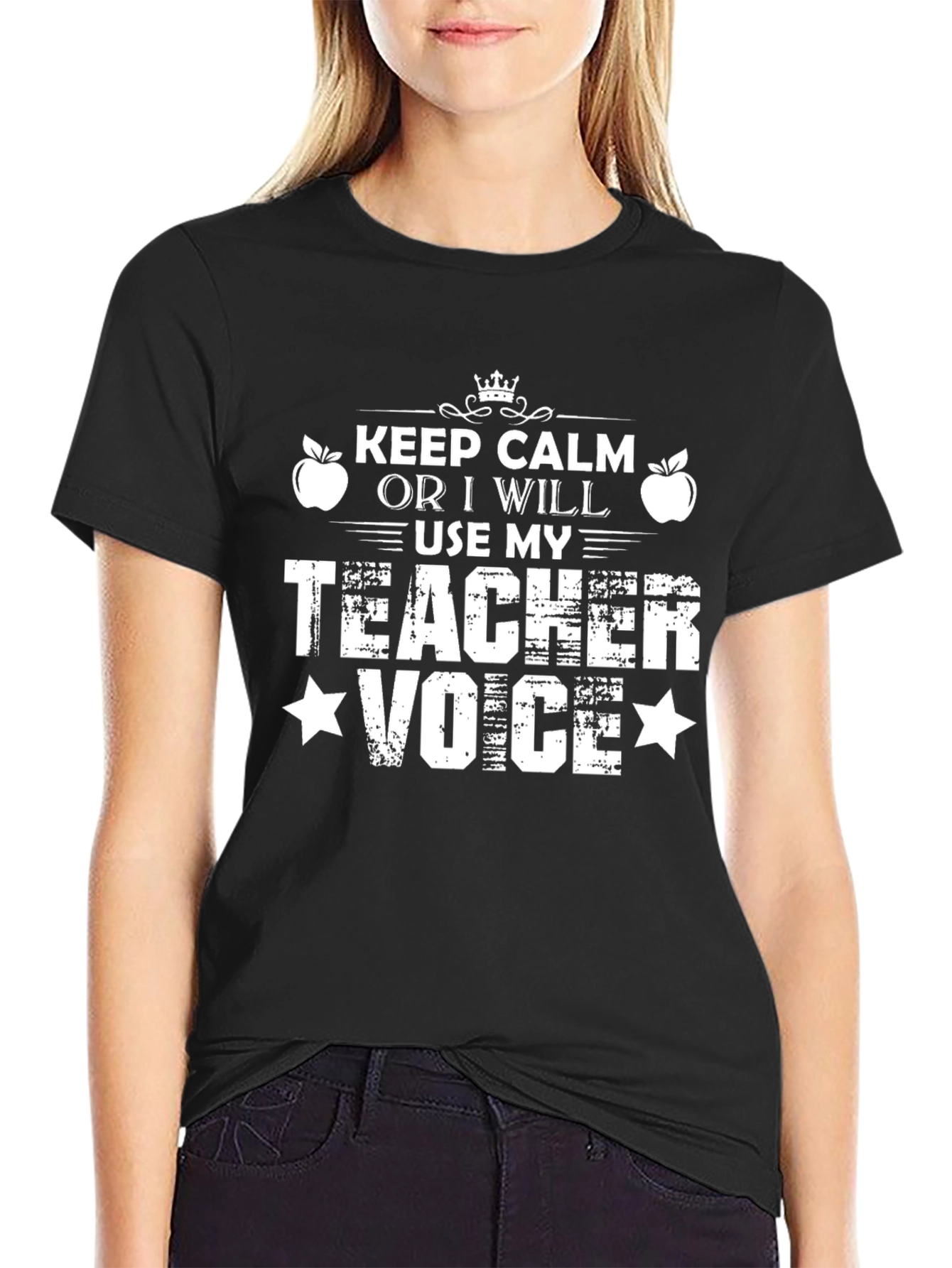 Keep Calm Teacher Voice T-Shirt - Black