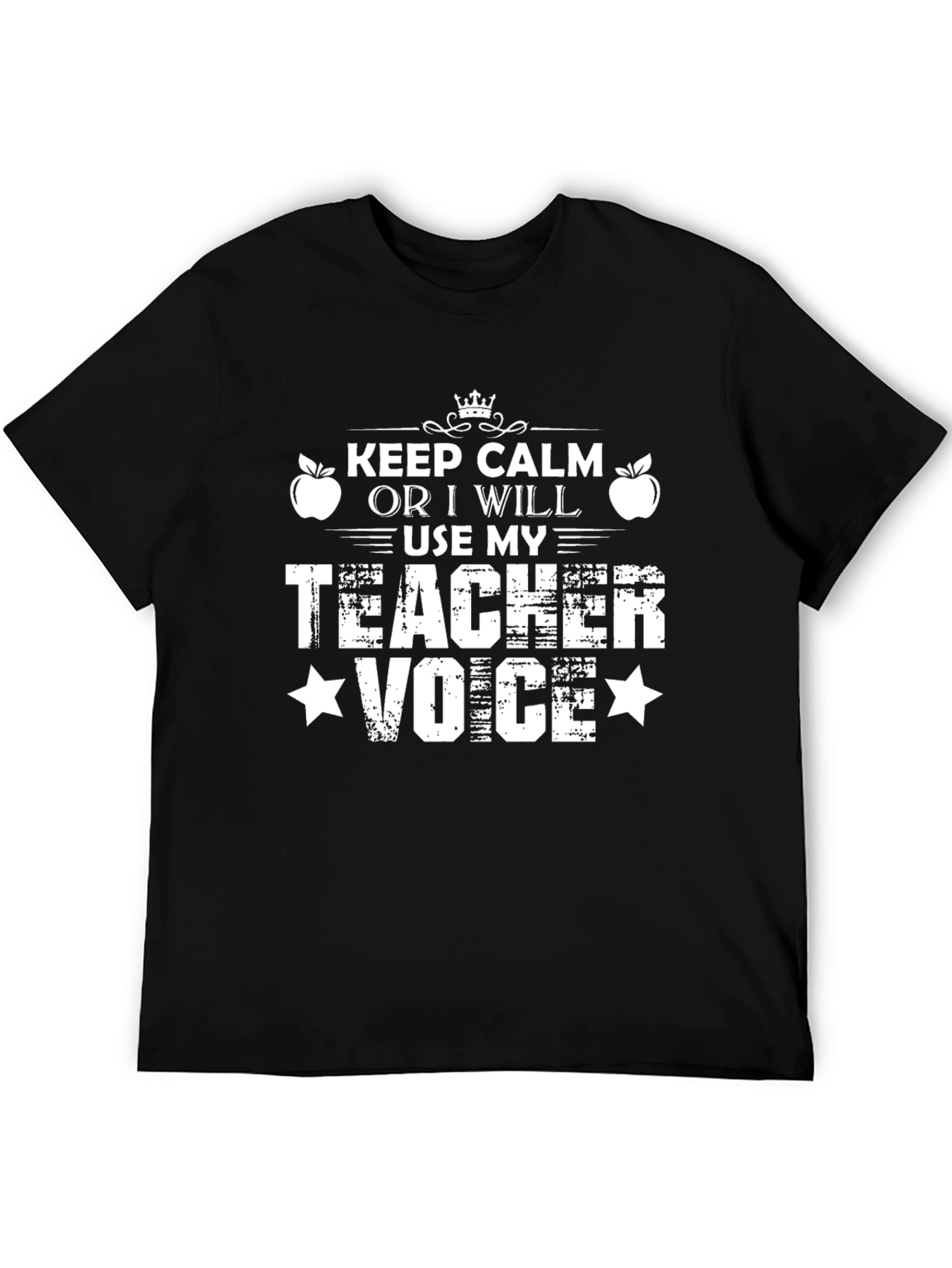Keep Calm Teacher Voice T-Shirt - Black