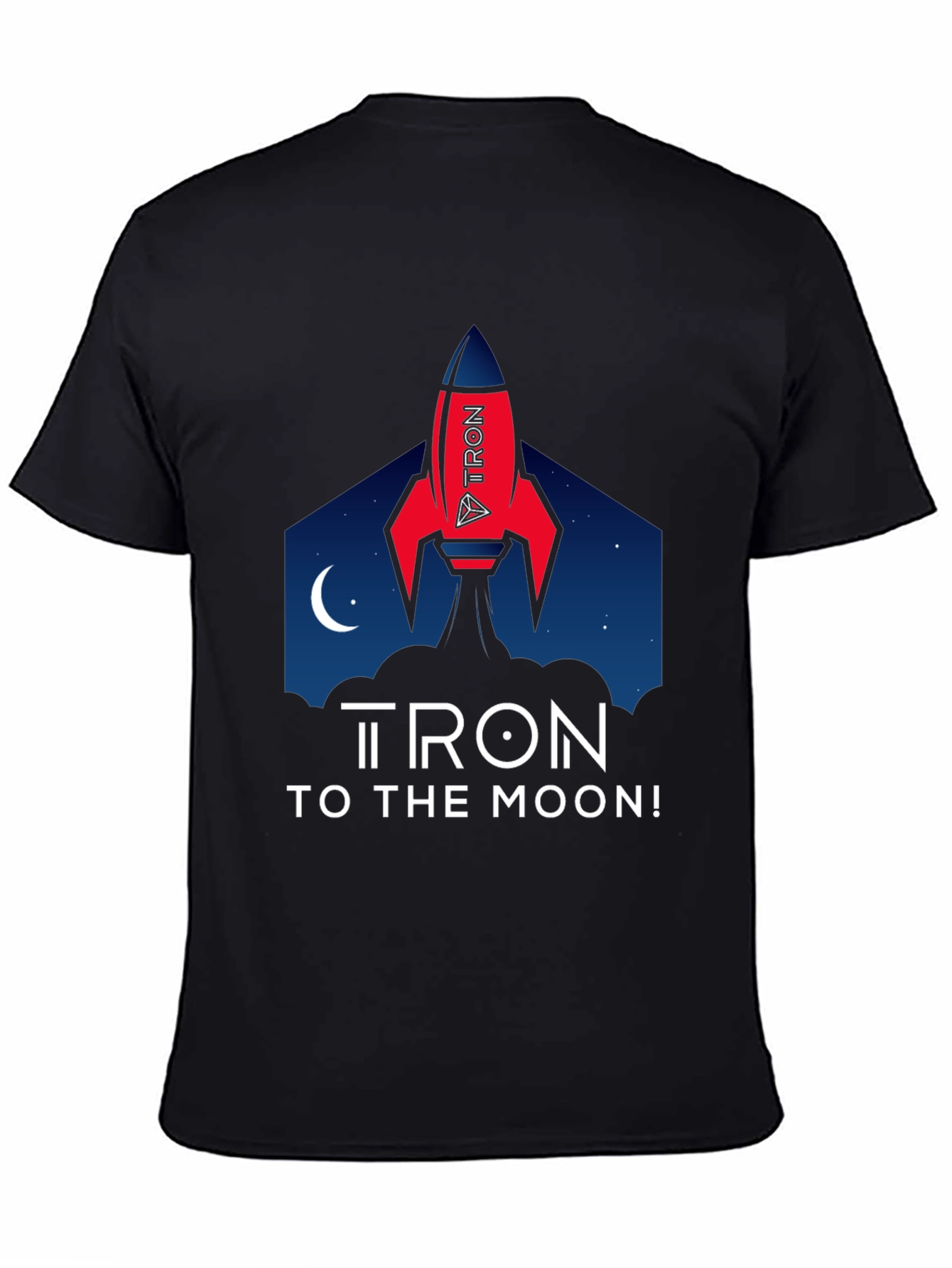 Tron to the Moon Black T-Shirt