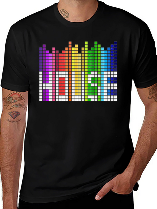 Rainbow Pixel EQ T-Shirt - Black