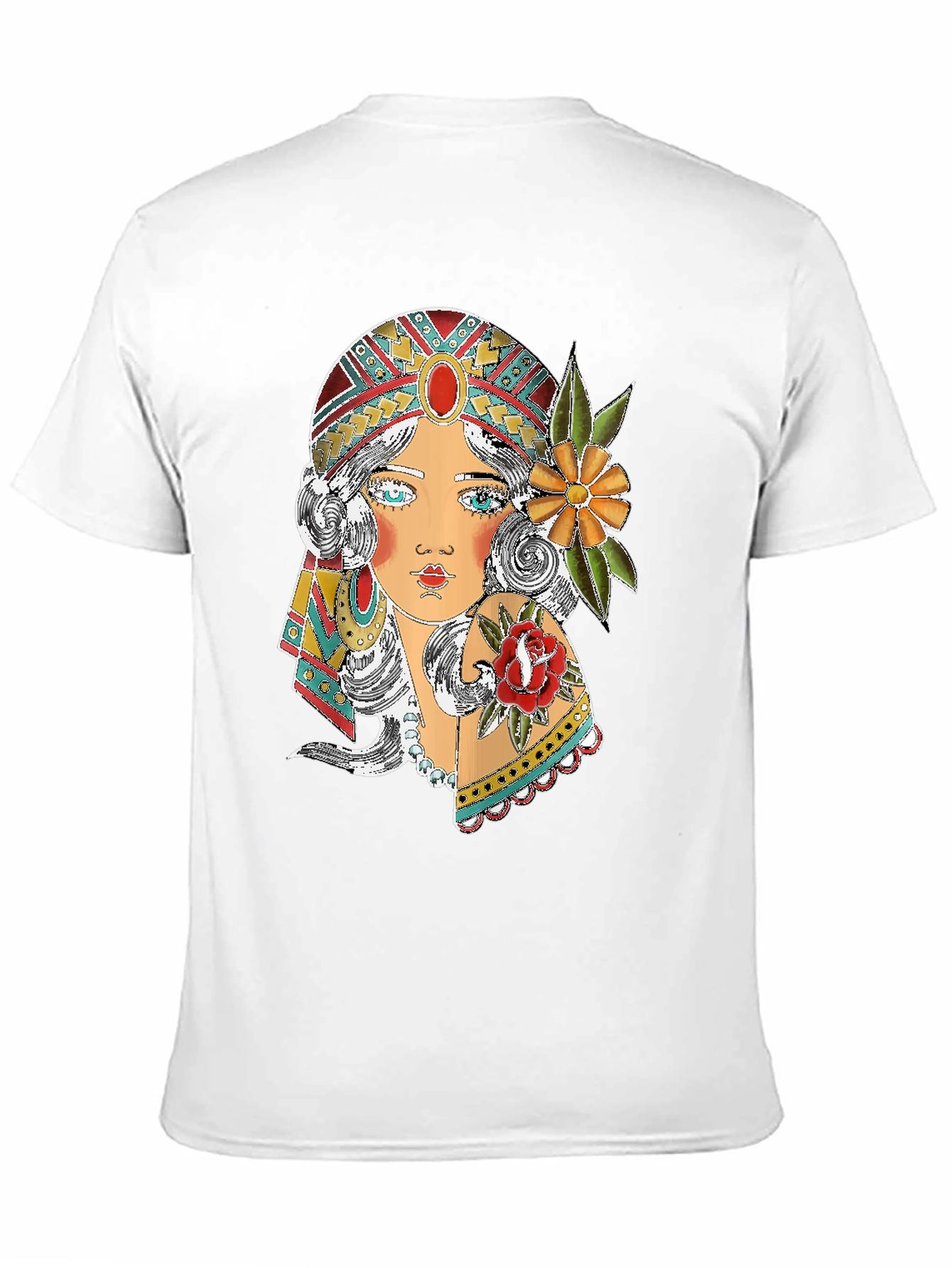Gypsy Girl Graphic Print Black T-Shirt