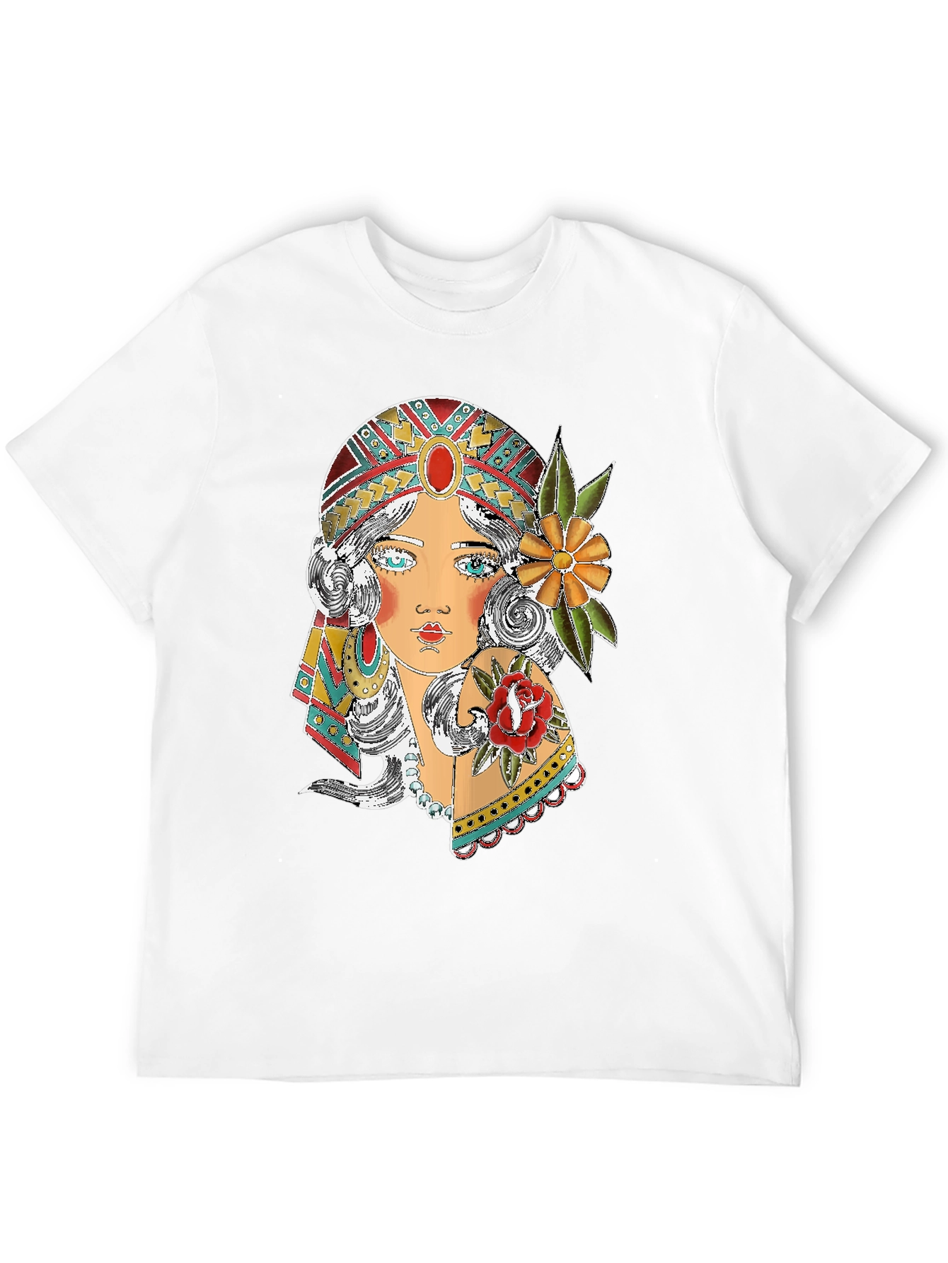 Gypsy Girl Graphic Print Black T-Shirt