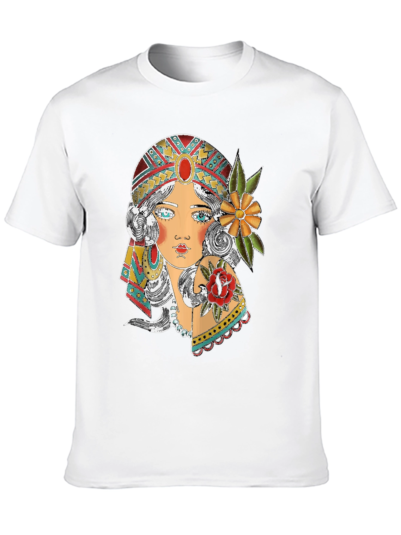 Gypsy Girl Graphic Print Black T-Shirt
