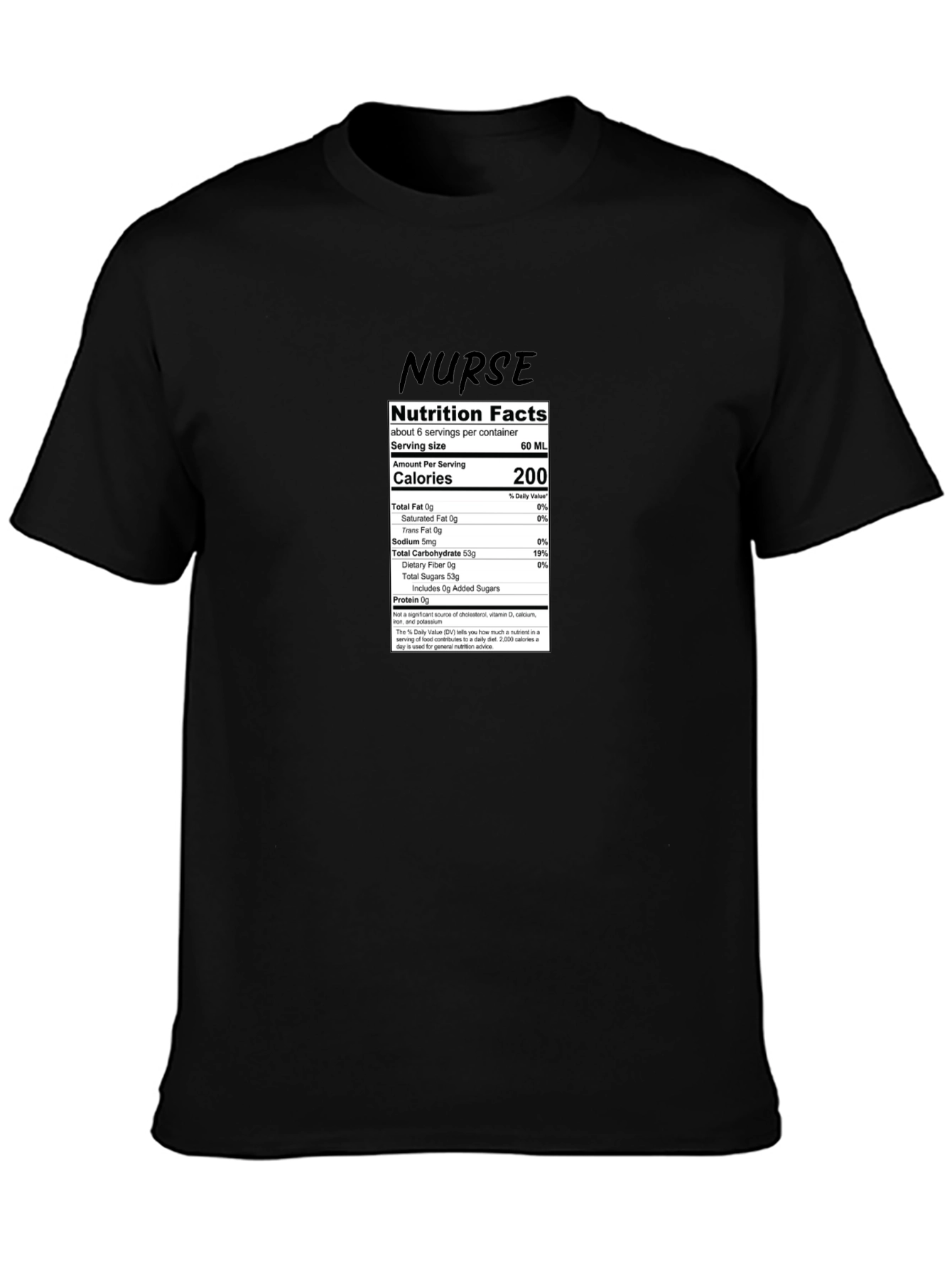 Nurse Nutrition Facts T-Shirt - Black