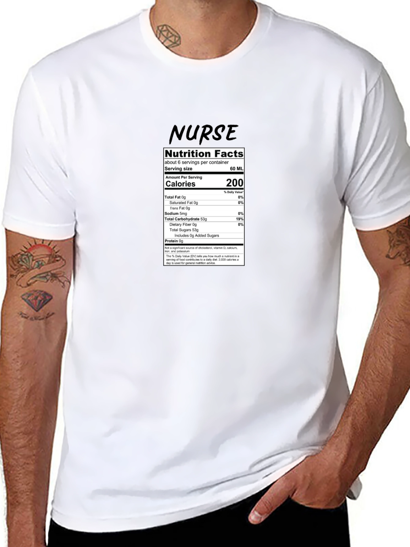 Nurse Nutrition Facts T-Shirt - Black