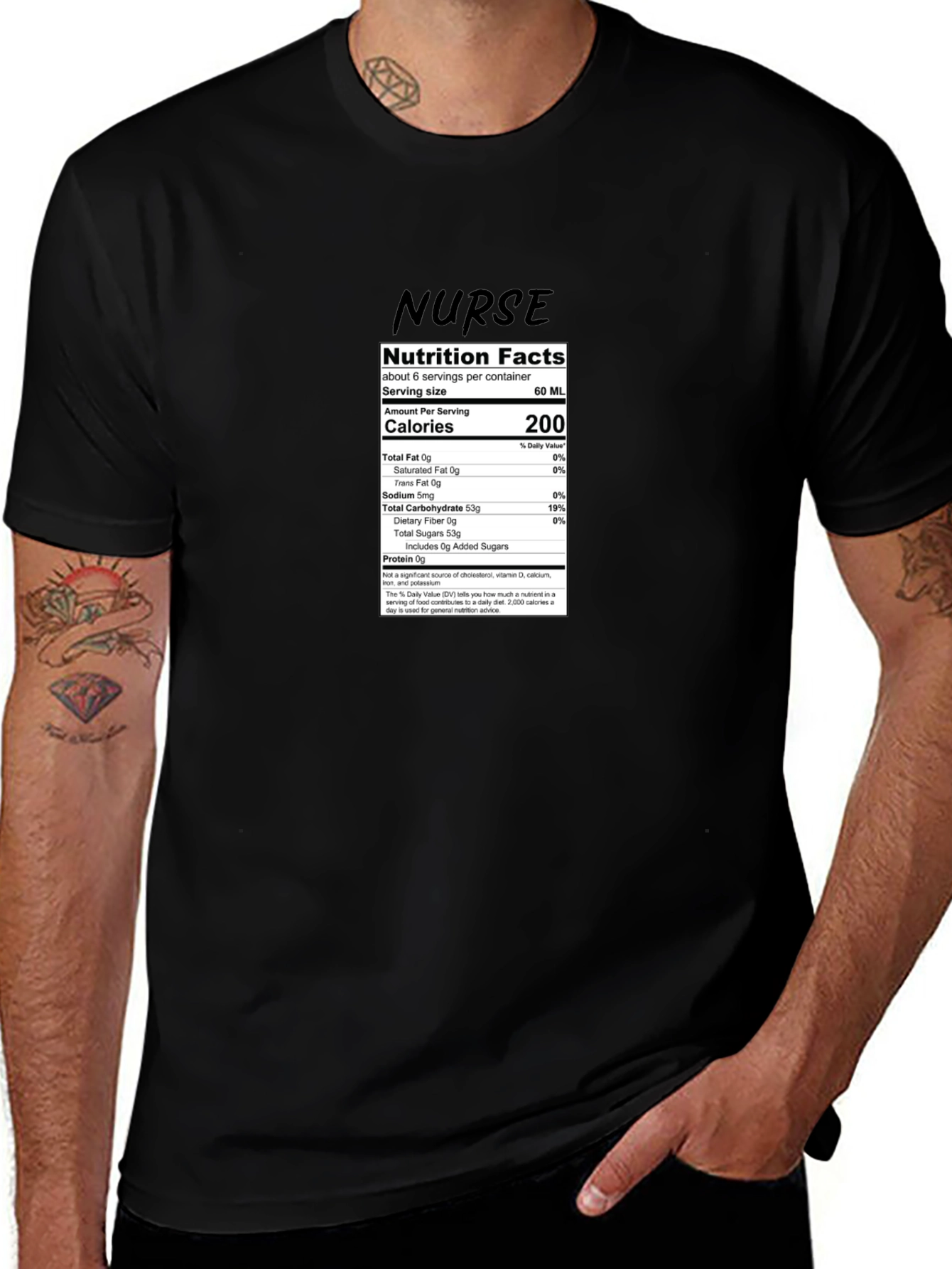 Nurse Nutrition Facts T-Shirt - Black