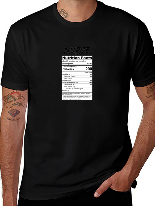 Nurse Nutrition Facts T-Shirt - Black
