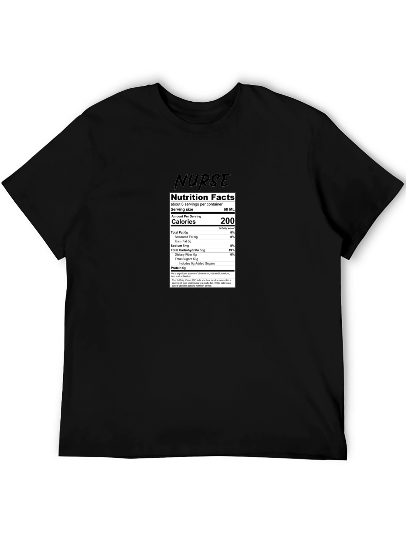 Nurse Nutrition Facts T-Shirt - Black