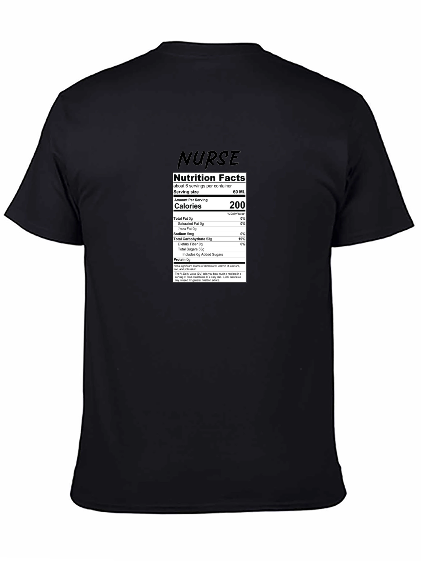 Nurse Nutrition Facts T-Shirt - Black