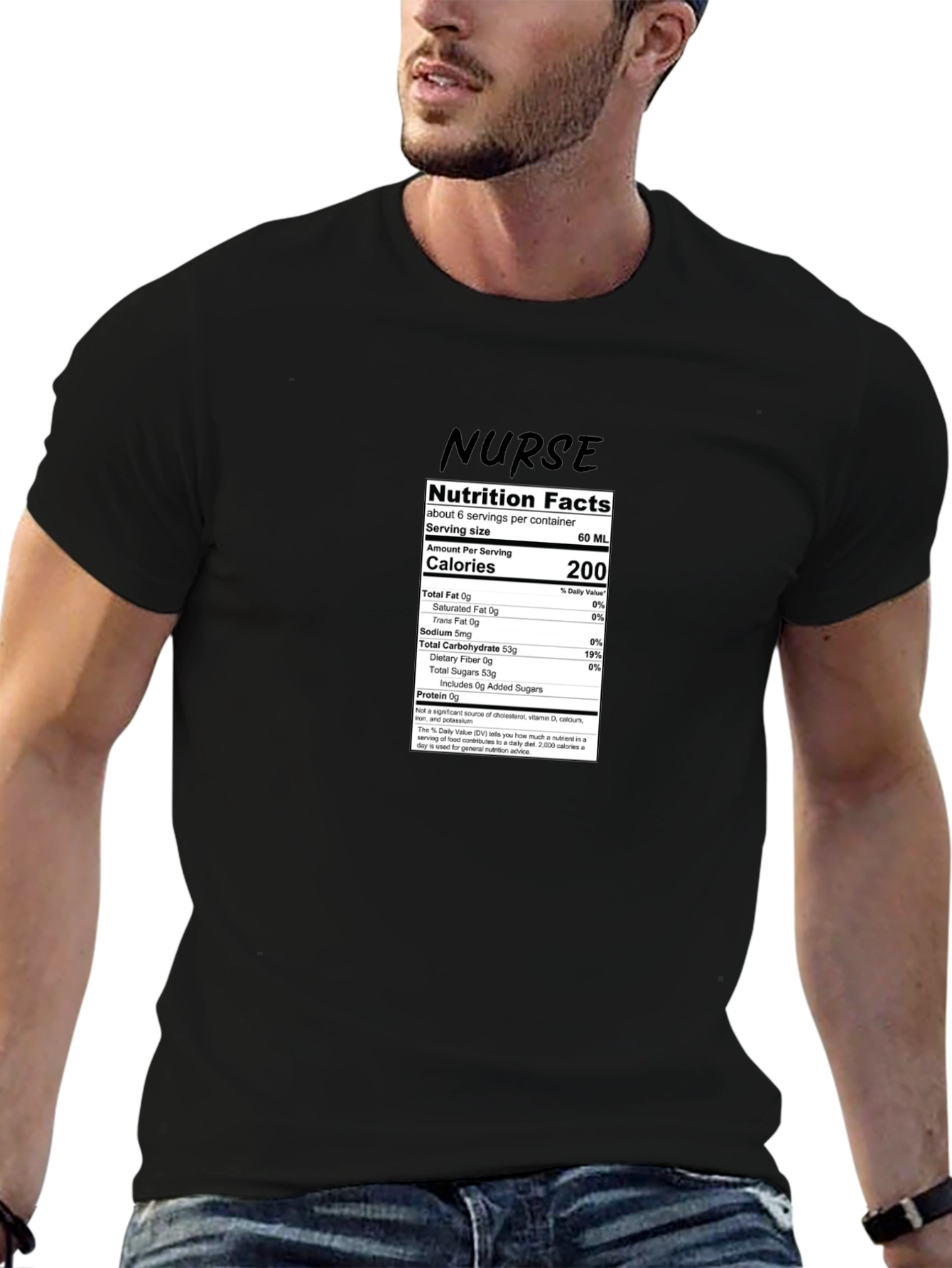 Nurse Nutrition Facts T-Shirt - Black