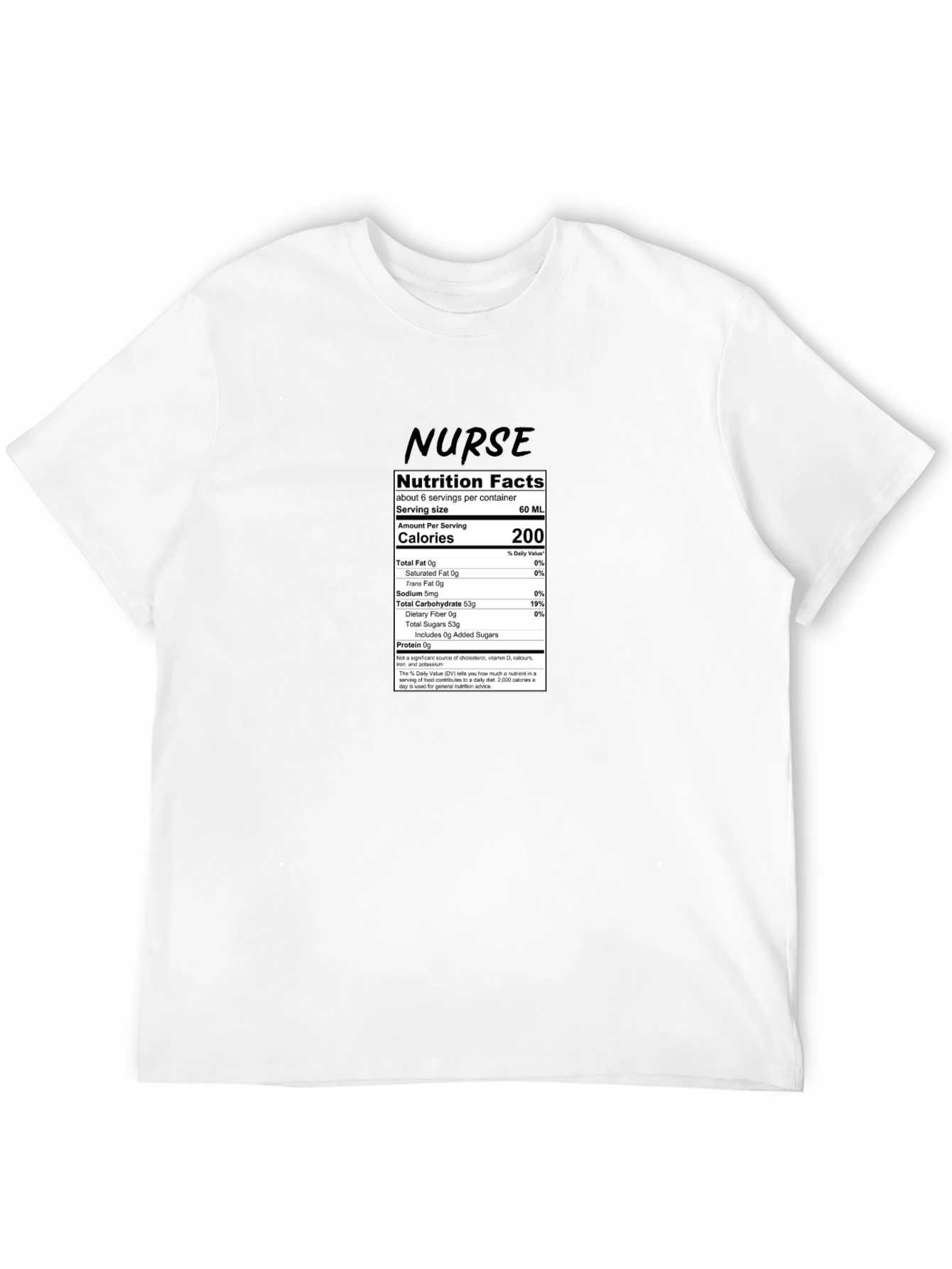 Nurse Nutrition Facts T-Shirt - Black
