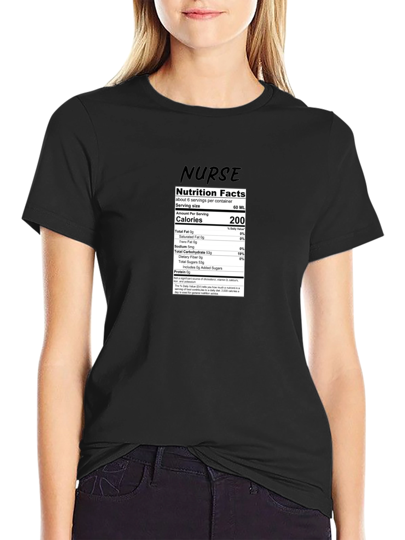 Nurse Nutrition Facts T-Shirt - Black