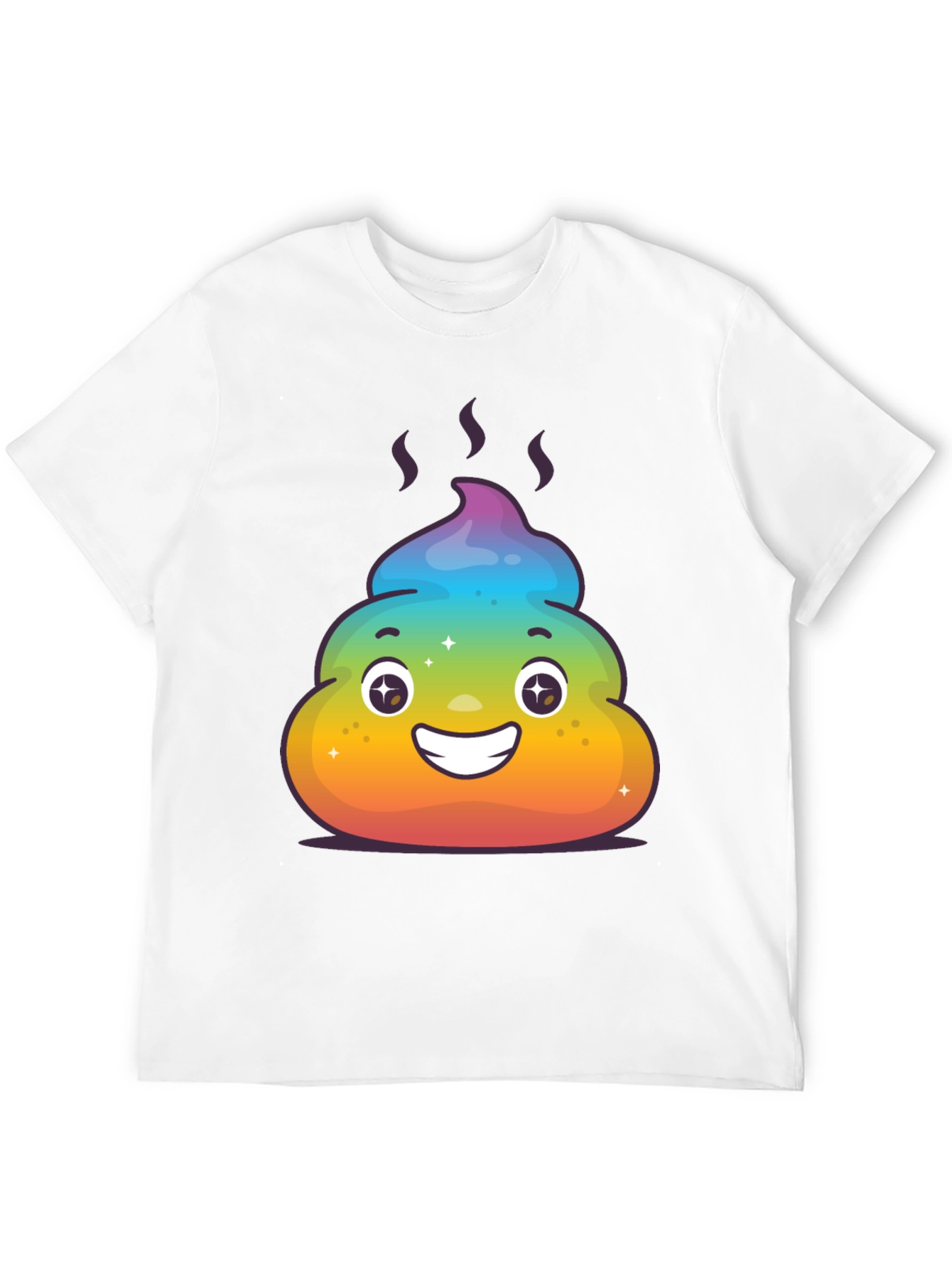 Rainbow Poop Emoji Graphic Tee - Black T-Shirt