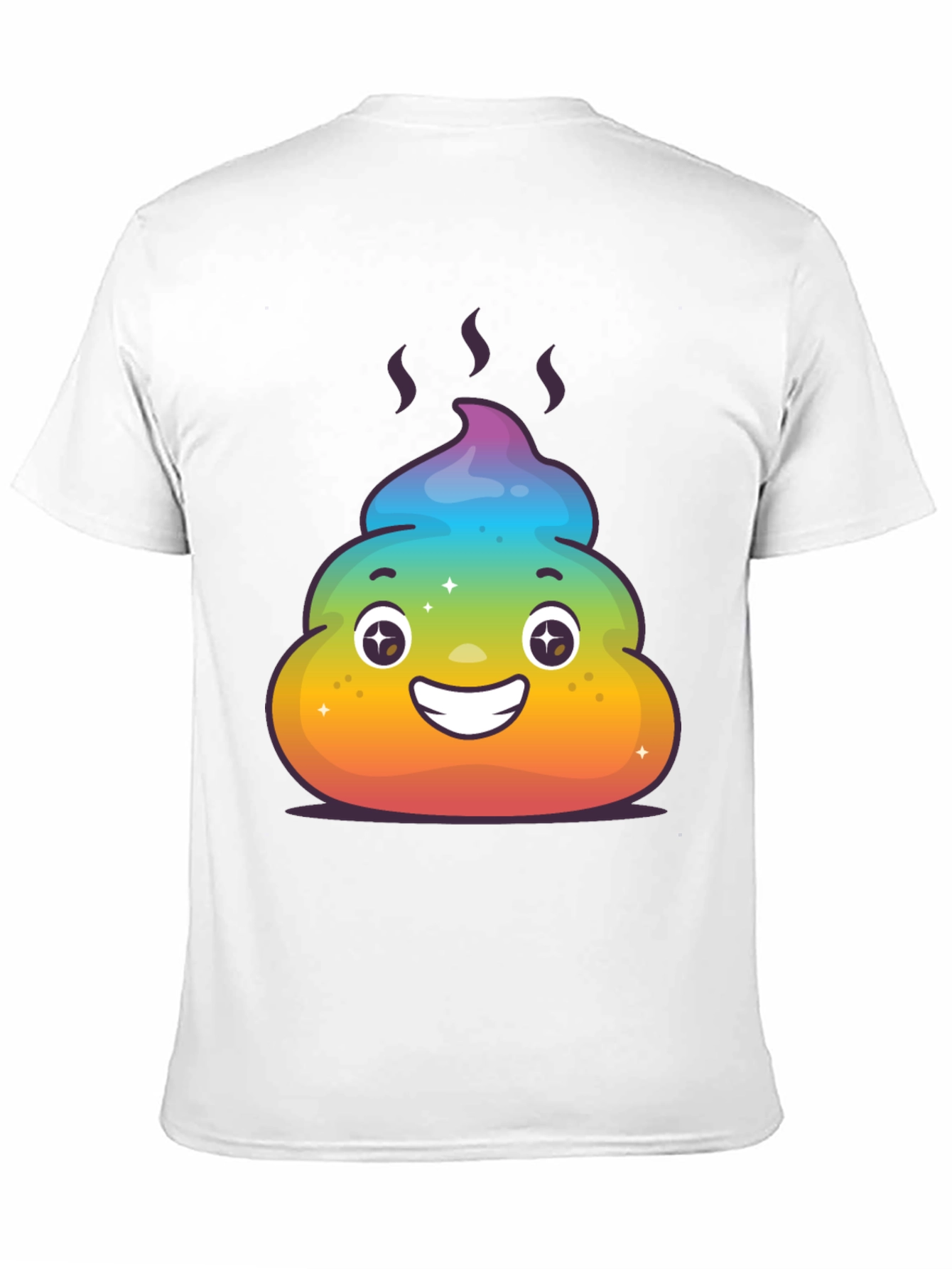 Rainbow Poop Emoji Graphic Tee - Black T-Shirt