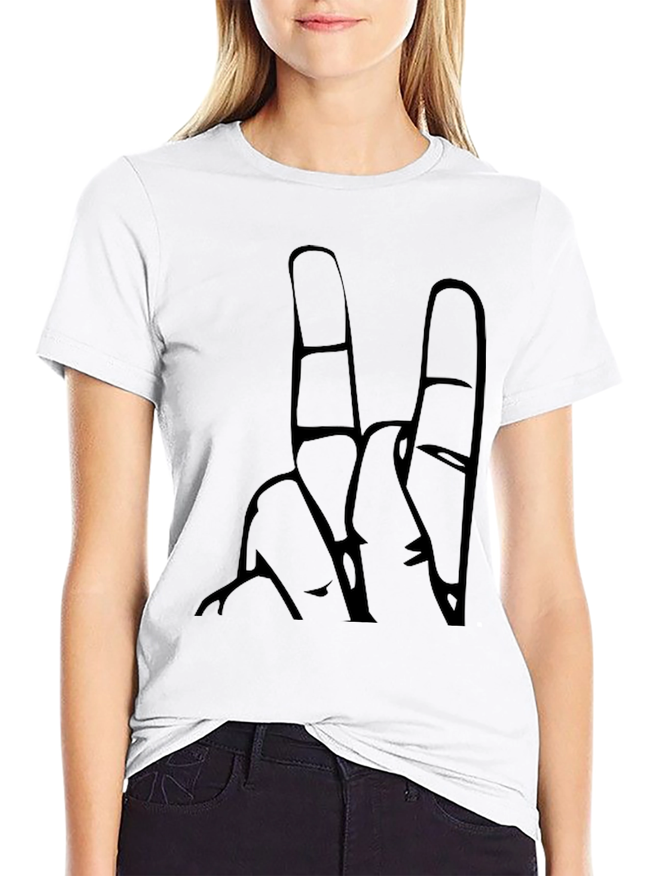 Cool Black T-Shirt with Hand Sign Graphic