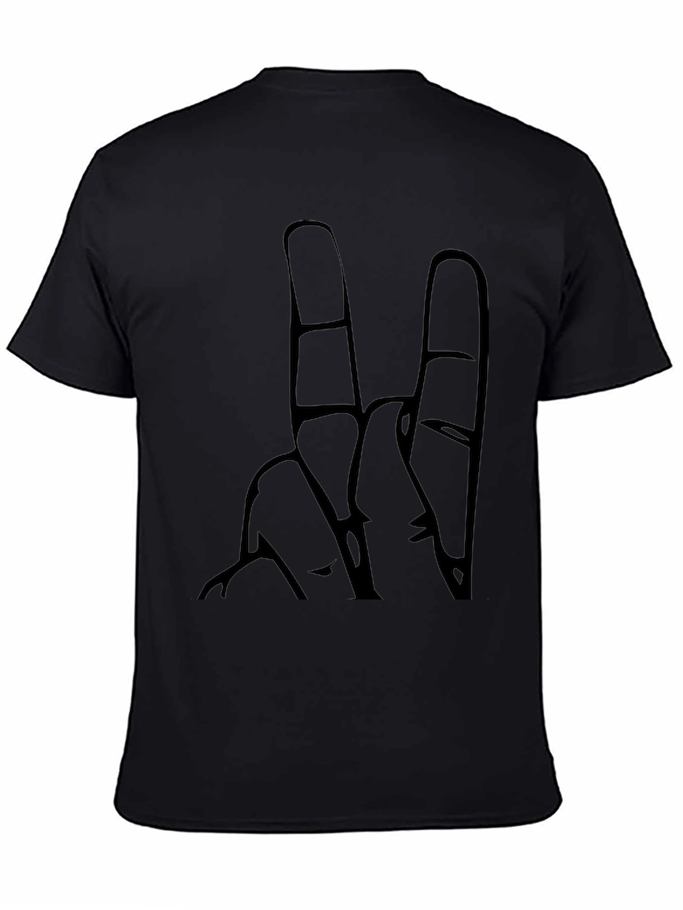 Cool Black T-Shirt with Hand Sign Graphic