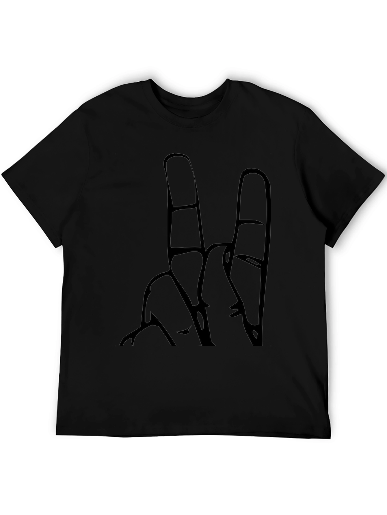 Cool Black T-Shirt with Hand Sign Graphic