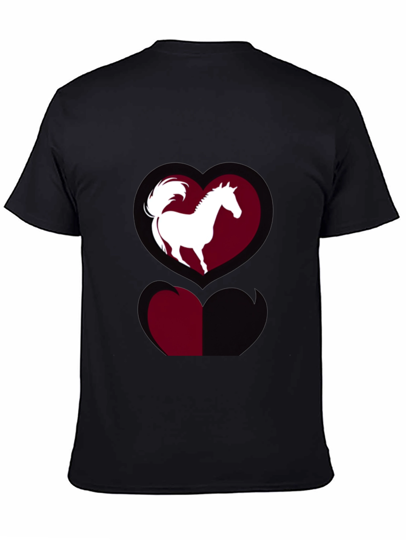 Horse Heart Graphic Tee - Stylish Black T-Shirt