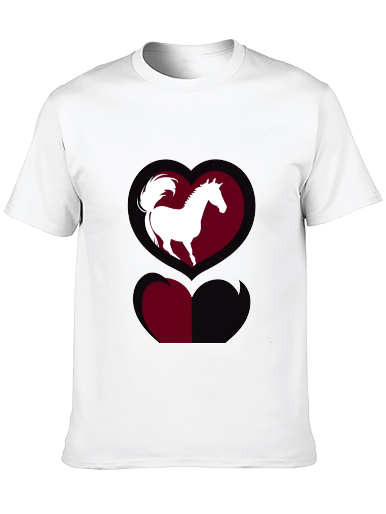 Horse Heart Graphic Tee - Stylish Black T-Shirt