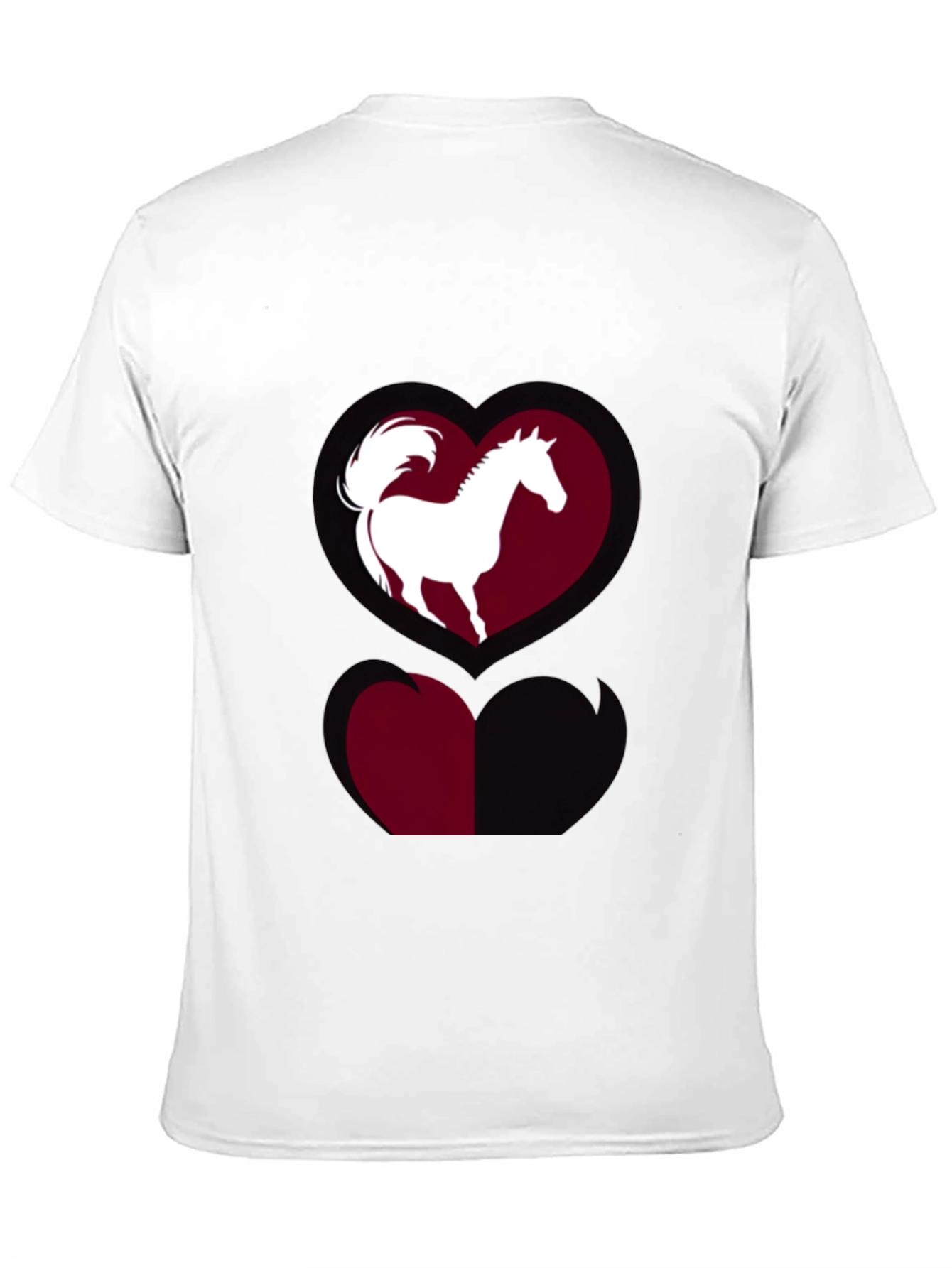 Horse Heart Graphic Tee - Stylish Black T-Shirt