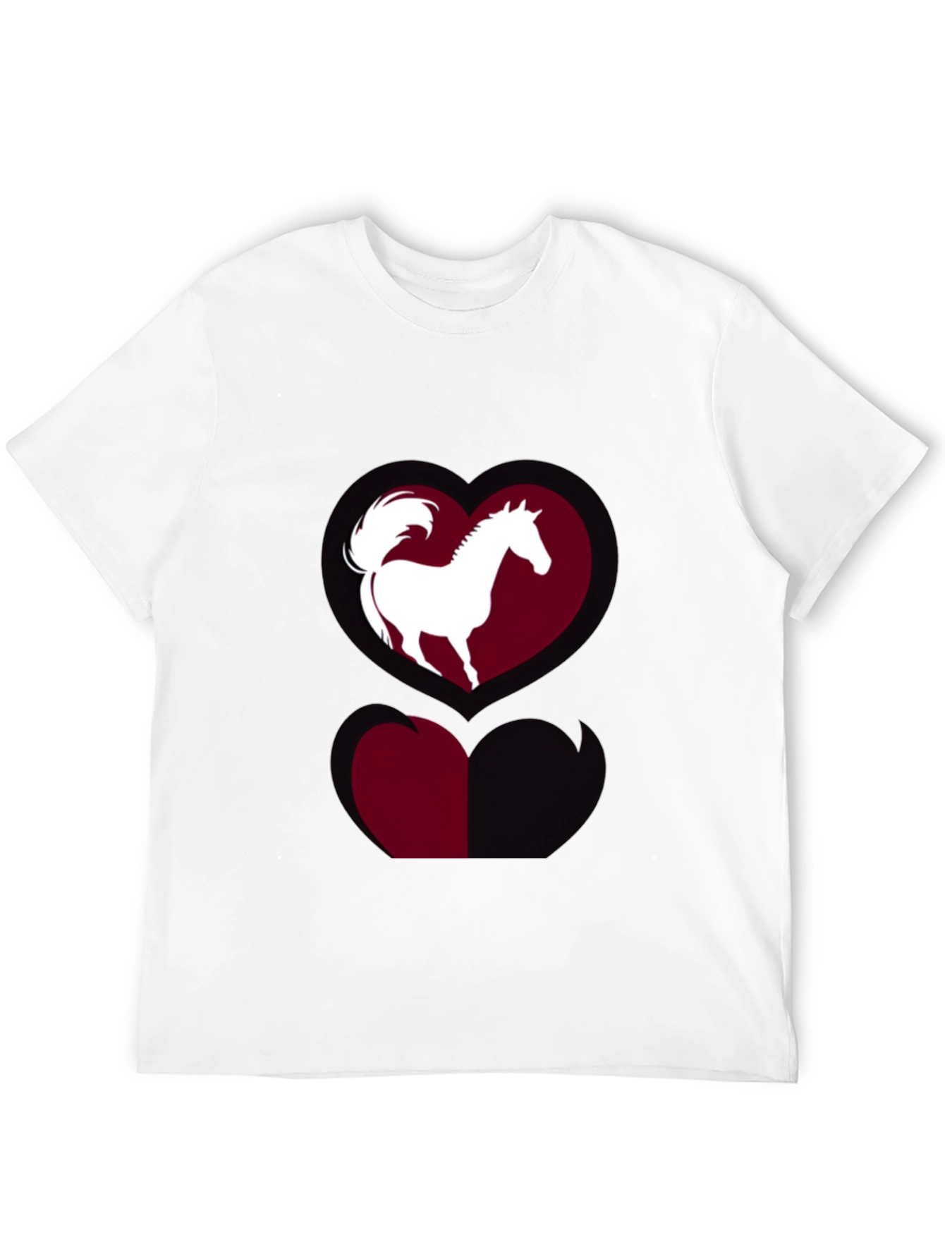 Horse Heart Graphic Tee - Stylish Black T-Shirt