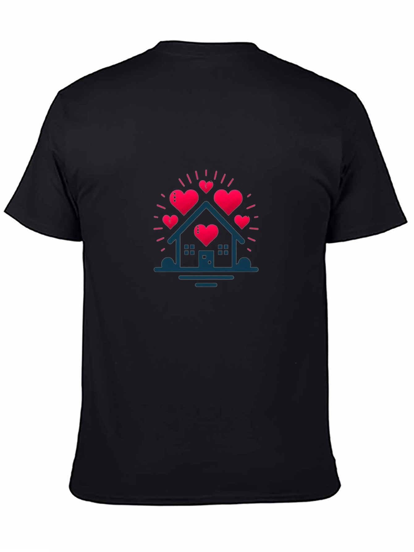 Heart House Graphic Black T-Shirt