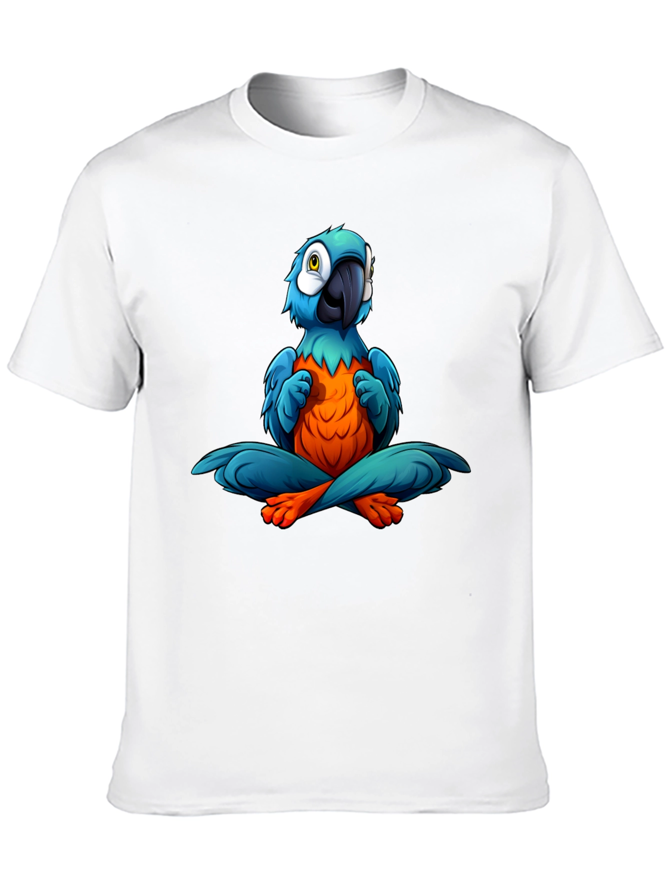 Yoga Parrot T-Shirt - Black Cotton Tee