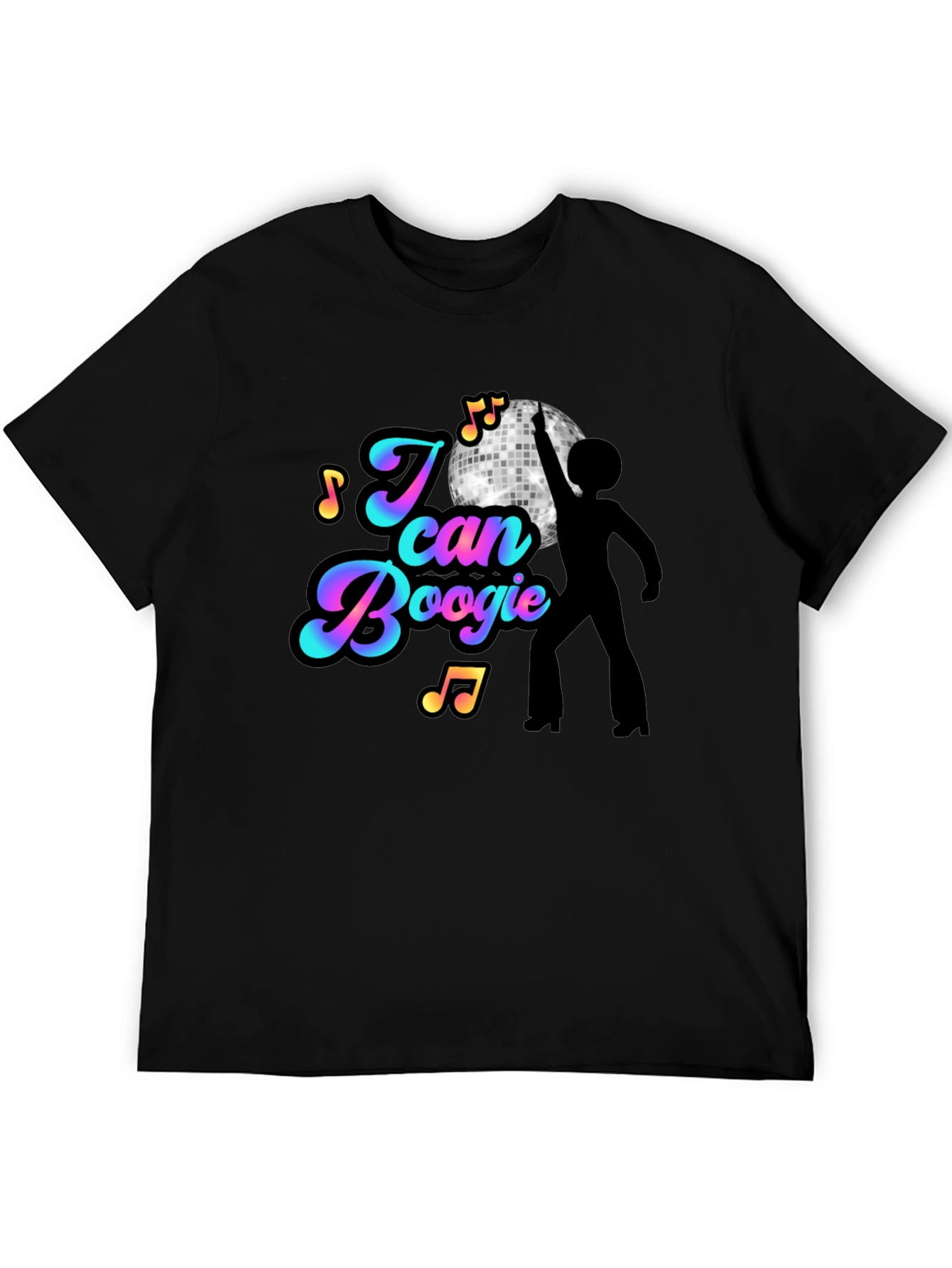 I Can Boogie Black T-Shirt - Disco Fever Design