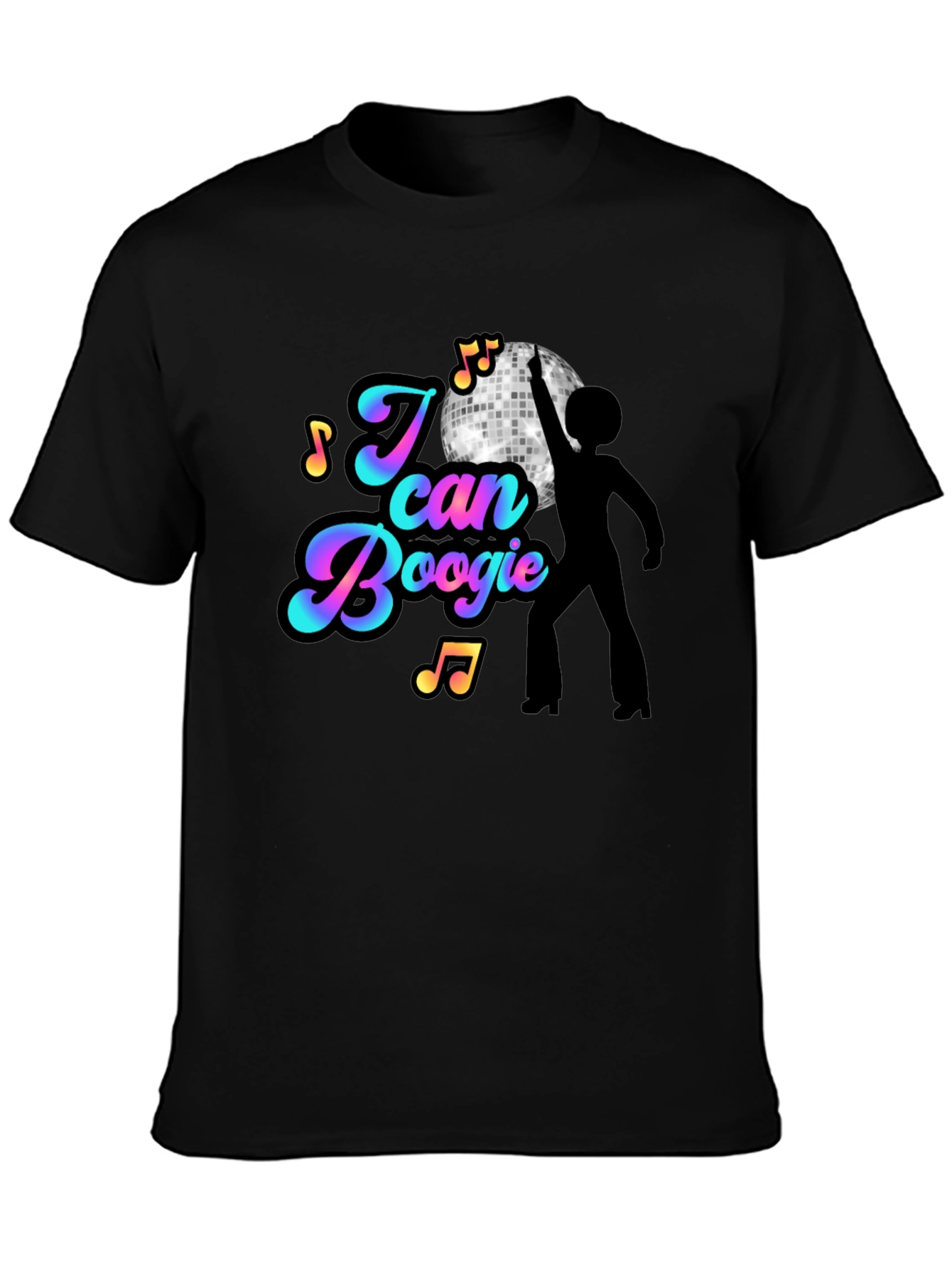I Can Boogie Black T-Shirt - Disco Fever Design