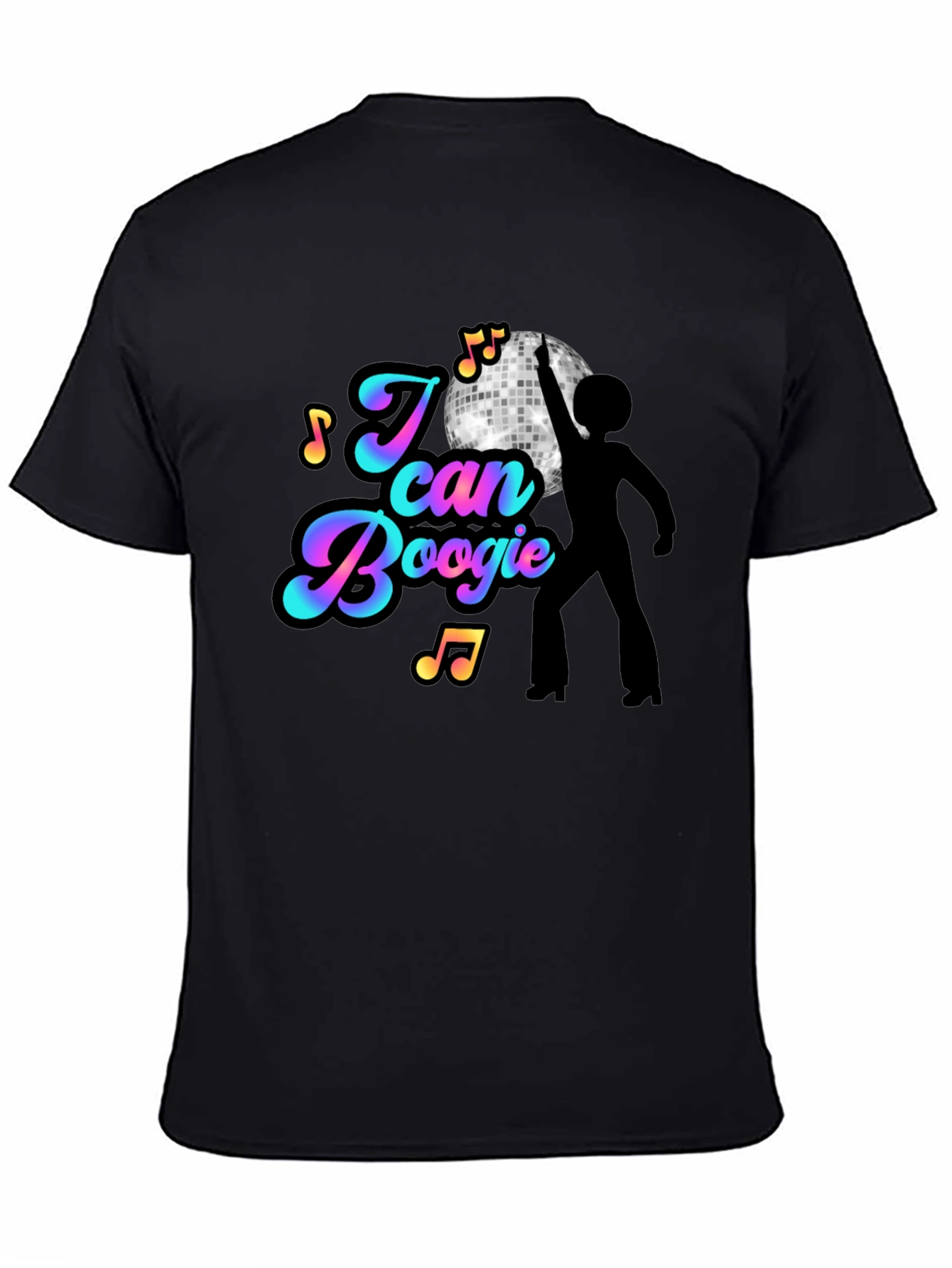 I Can Boogie Black T-Shirt - Disco Fever Design