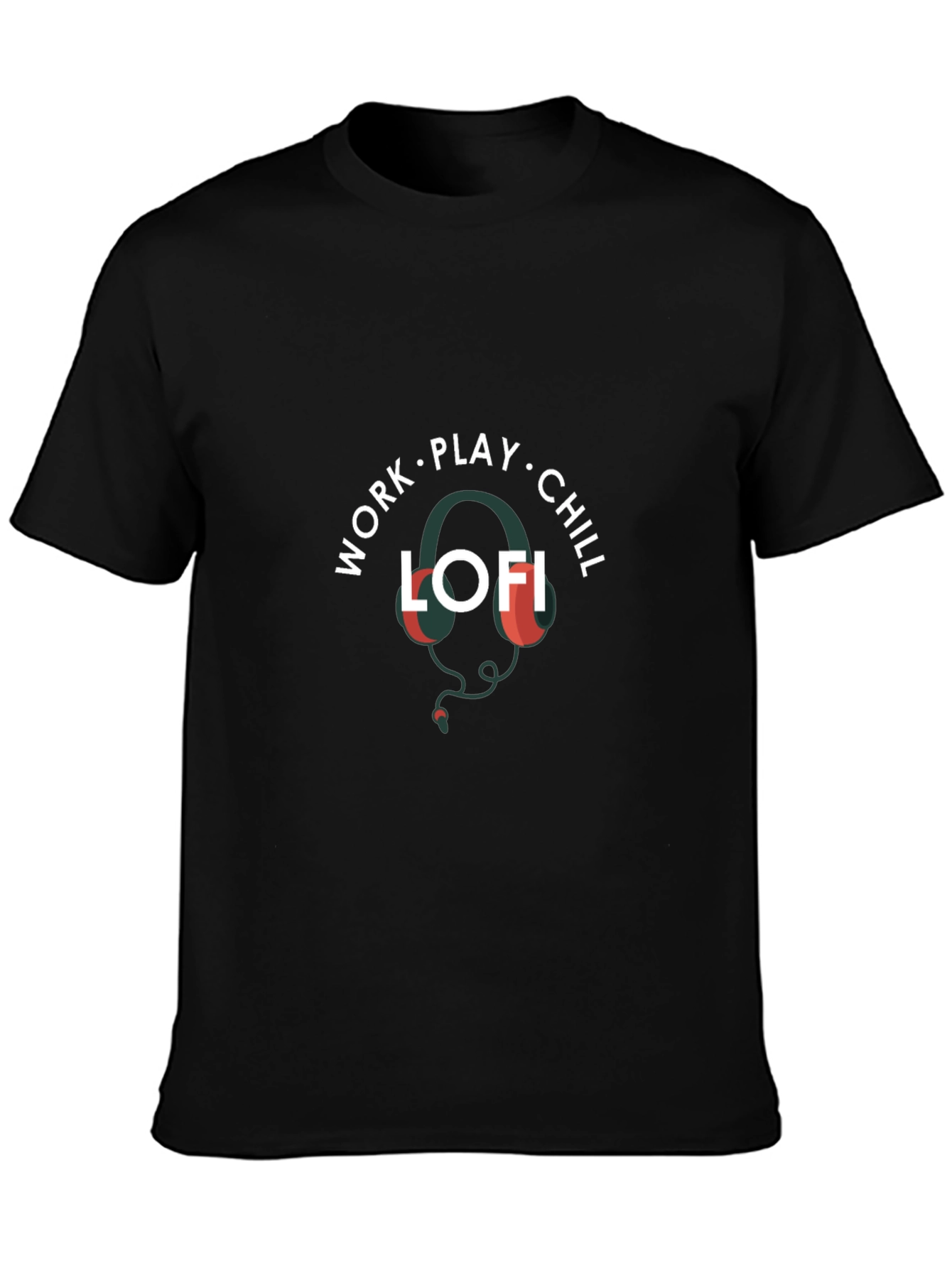Work Play Chill LOFI Black Graphic Tee