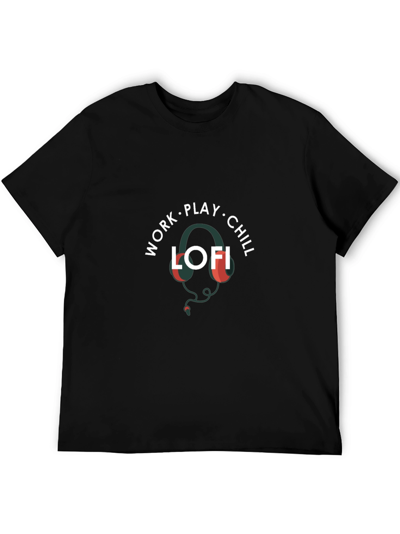 Work Play Chill LOFI Black Graphic Tee