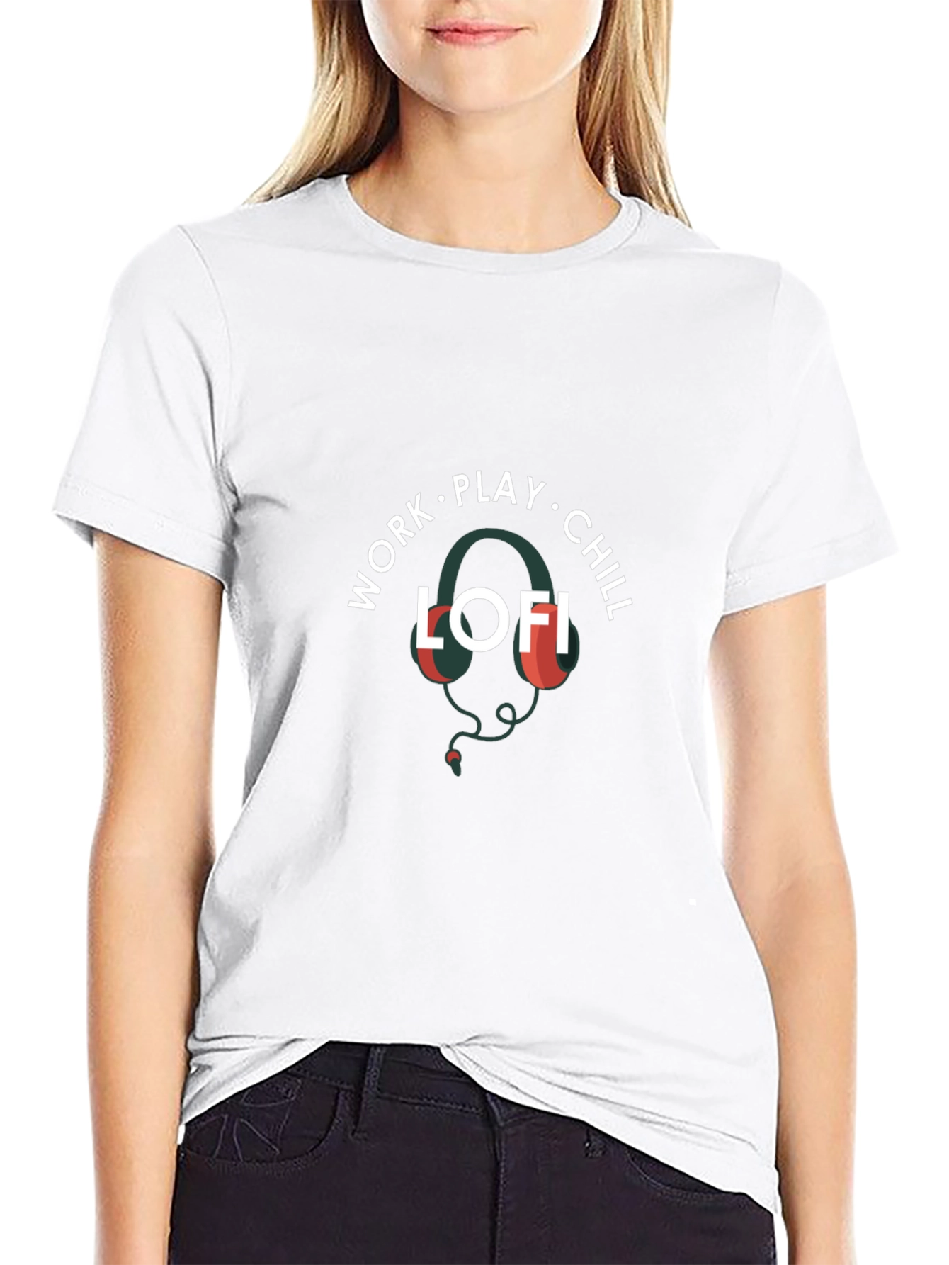 Work Play Chill LOFI Black Graphic Tee