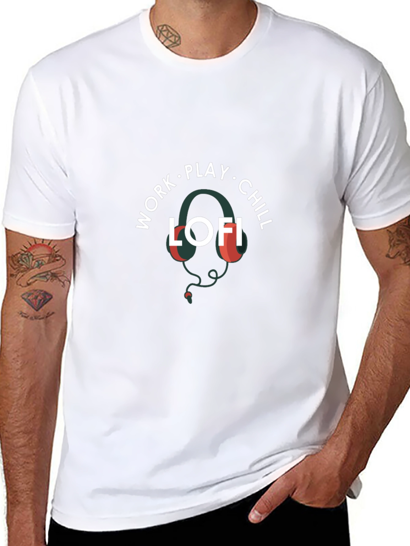 Work Play Chill LOFI Black Graphic Tee