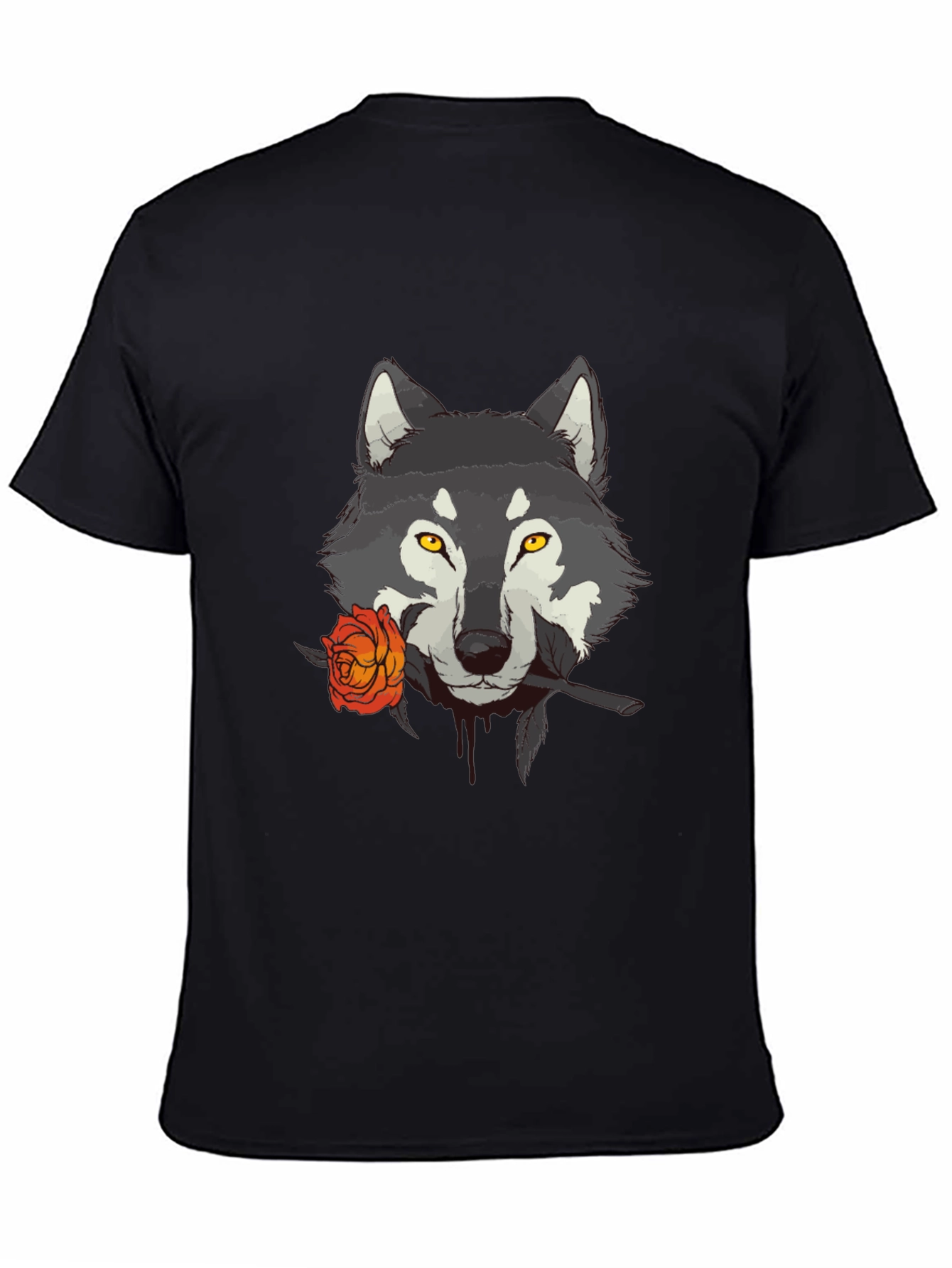 Wolf & Rose Graphic Tee - Black Cotton T-Shirt