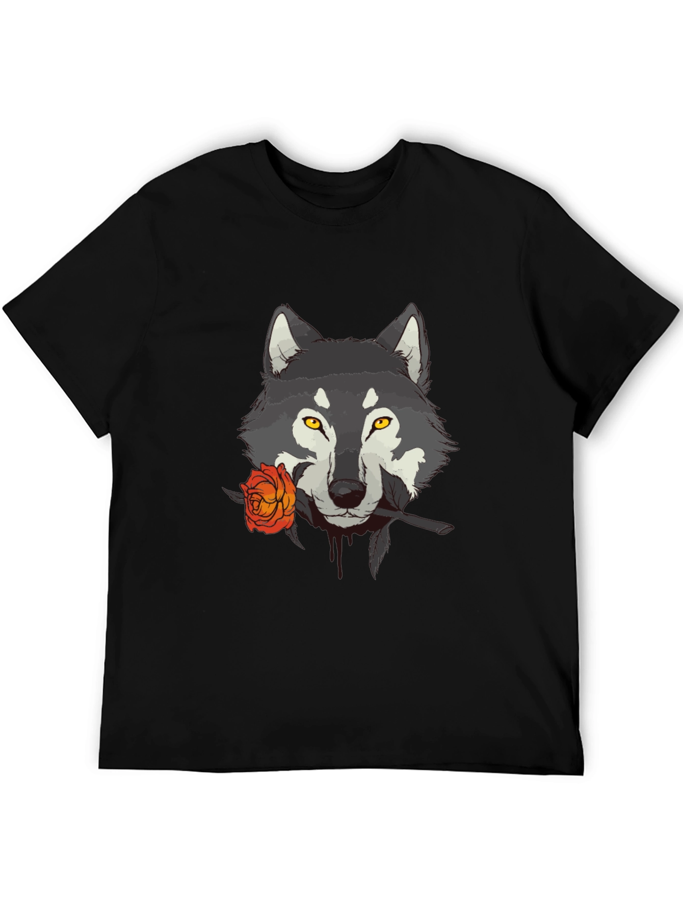 Wolf & Rose Graphic Tee - Black Cotton T-Shirt
