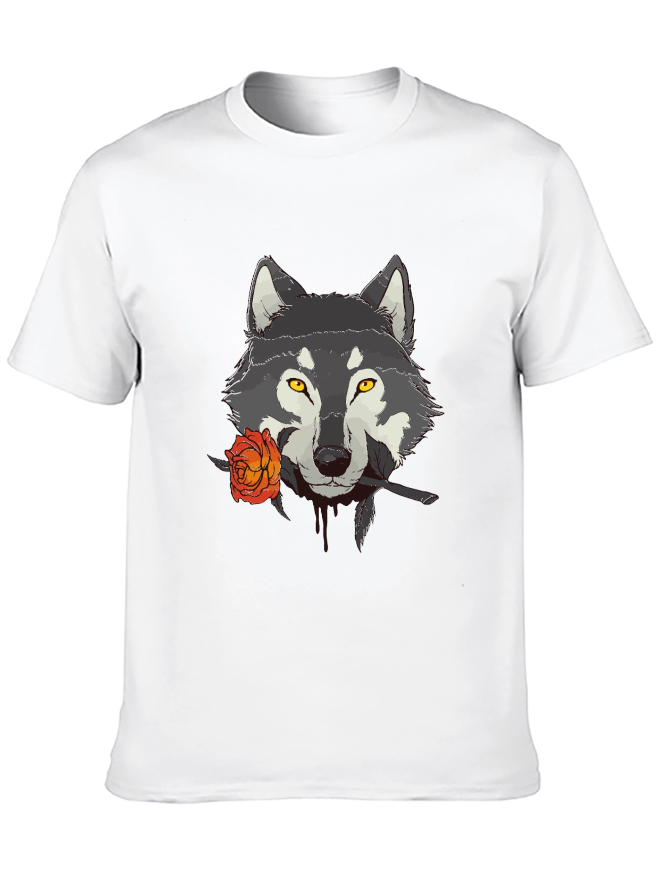 Wolf & Rose Graphic Tee - Black Cotton T-Shirt