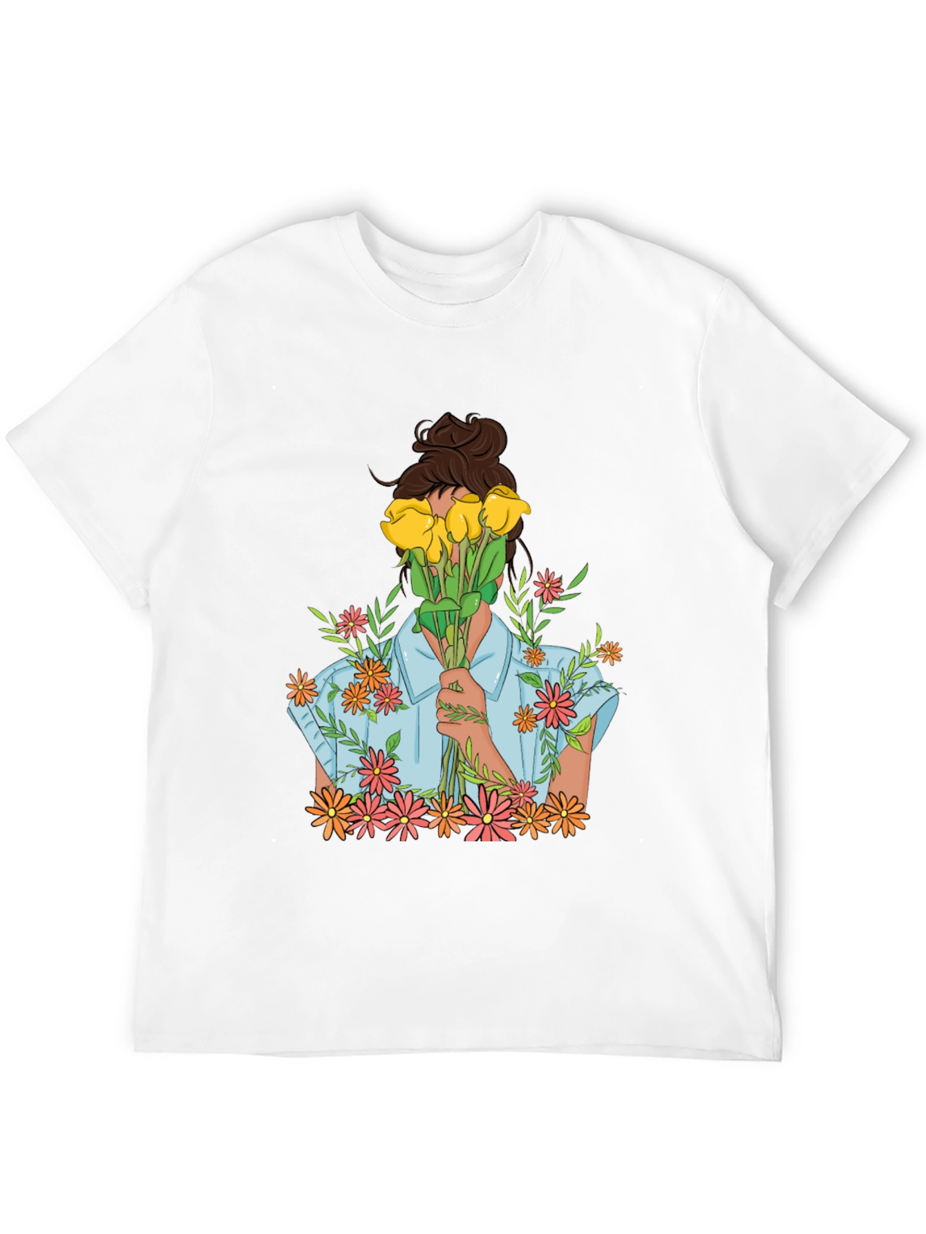 Floral Bouquet Graphic Tee - Trendy Black T-Shirt