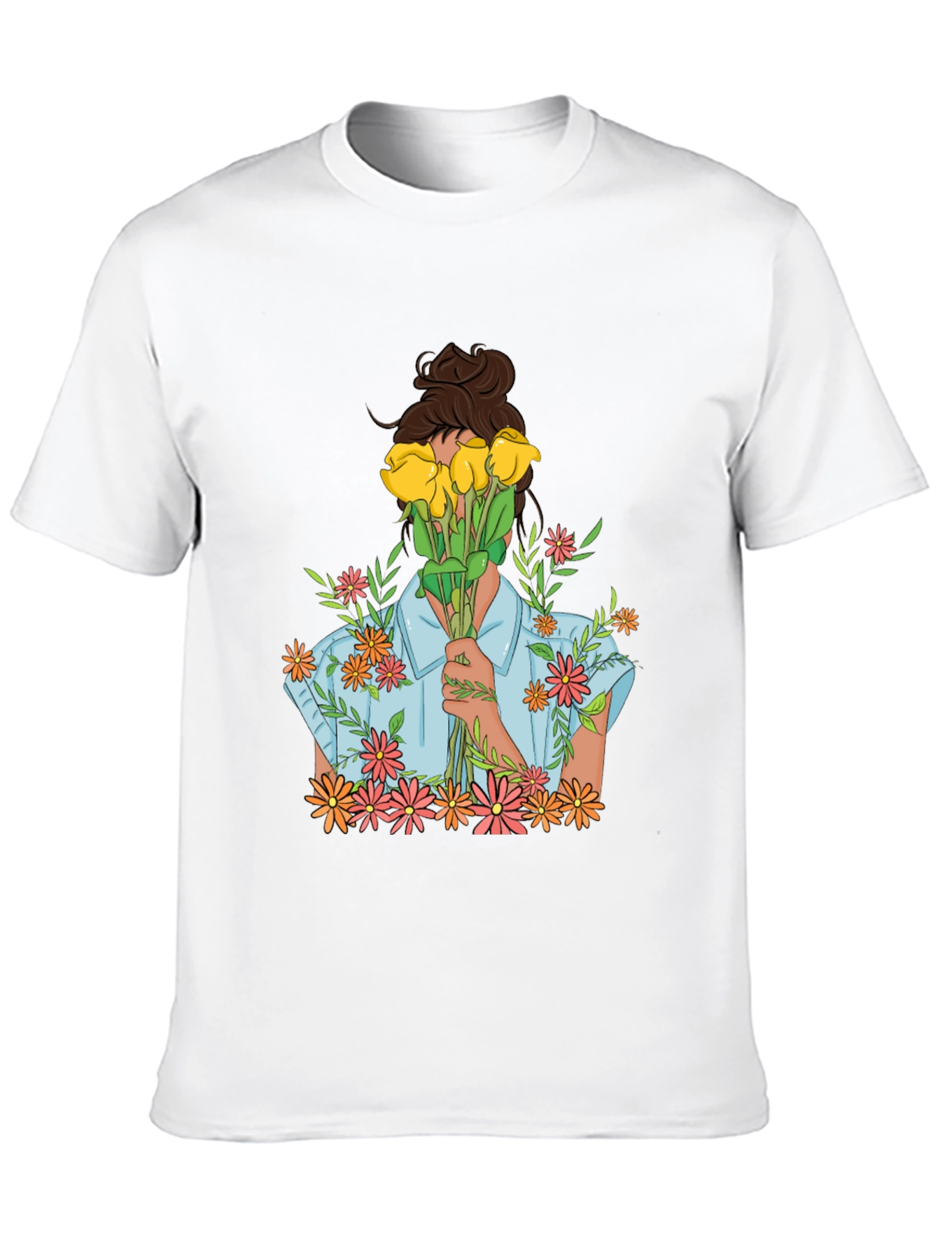 Floral Bouquet Graphic Tee - Trendy Black T-Shirt